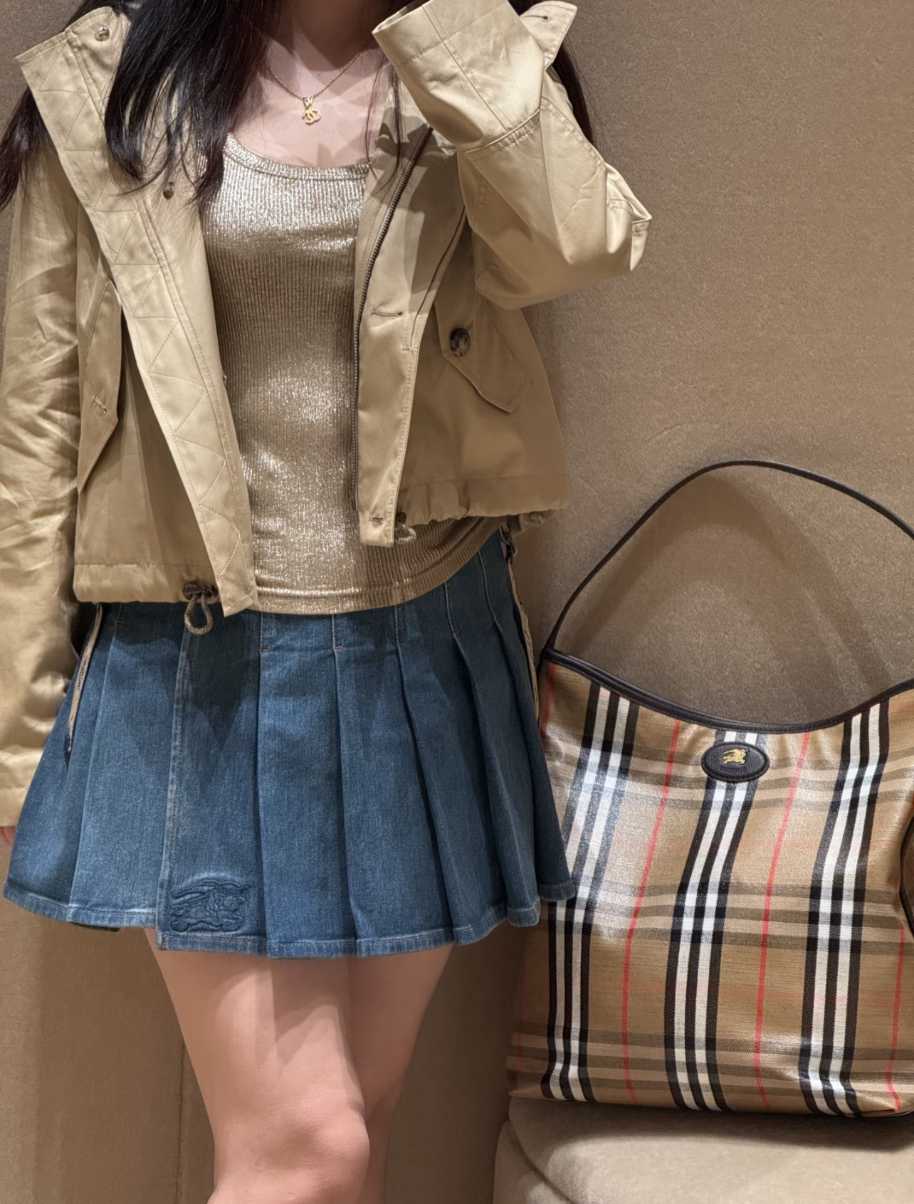 BBR 26早秋新款 短款夹克 经典格纹内衬+金属排扣，英伦风满满 连帽设计实用又时髦 短款剪裁优化身材