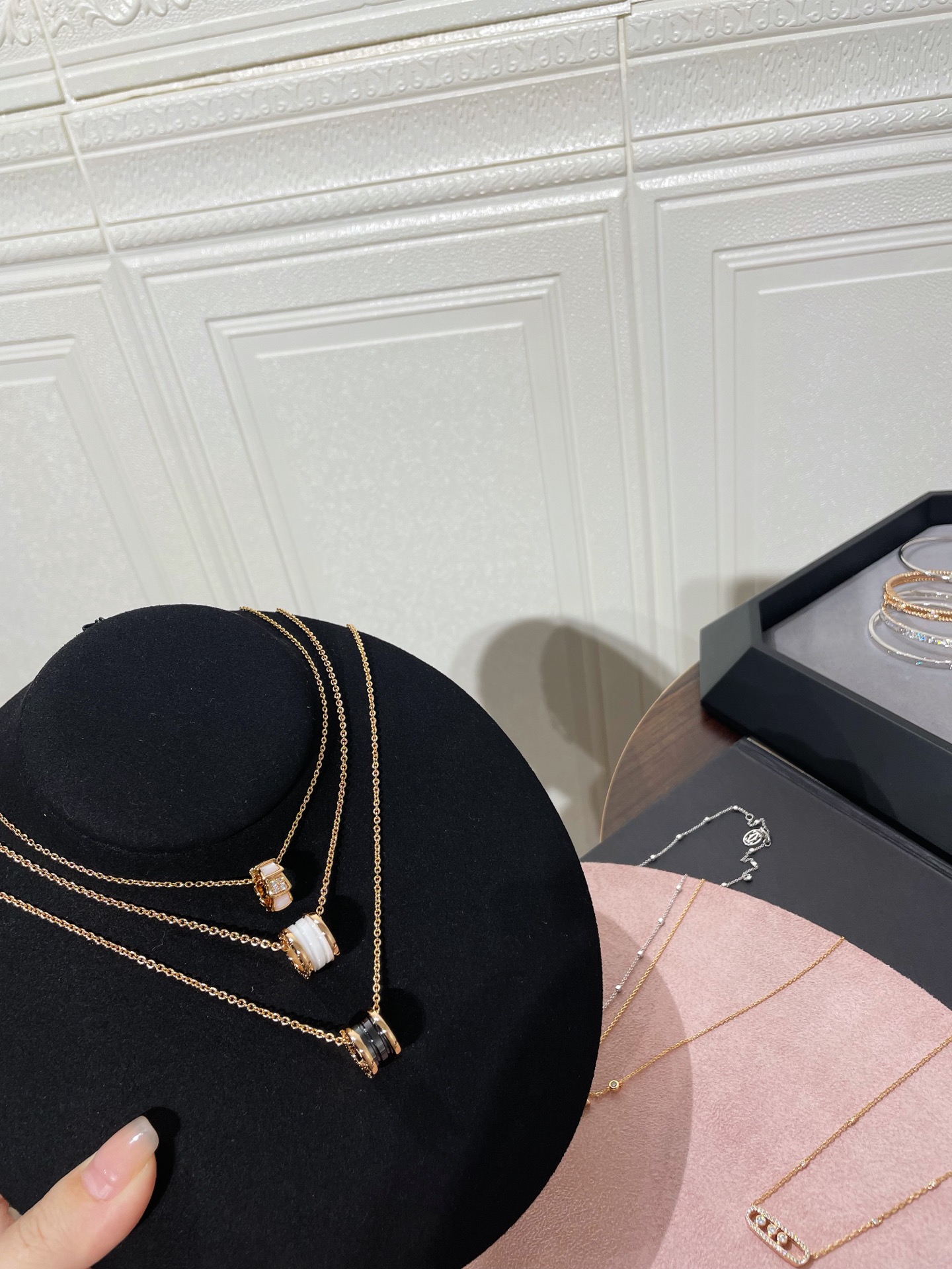 Cartier 까르띠에 더블 링 버클 목걸이 CNC 정밀 조각 이탈리아 맞춤 체인 - 최상급 품질