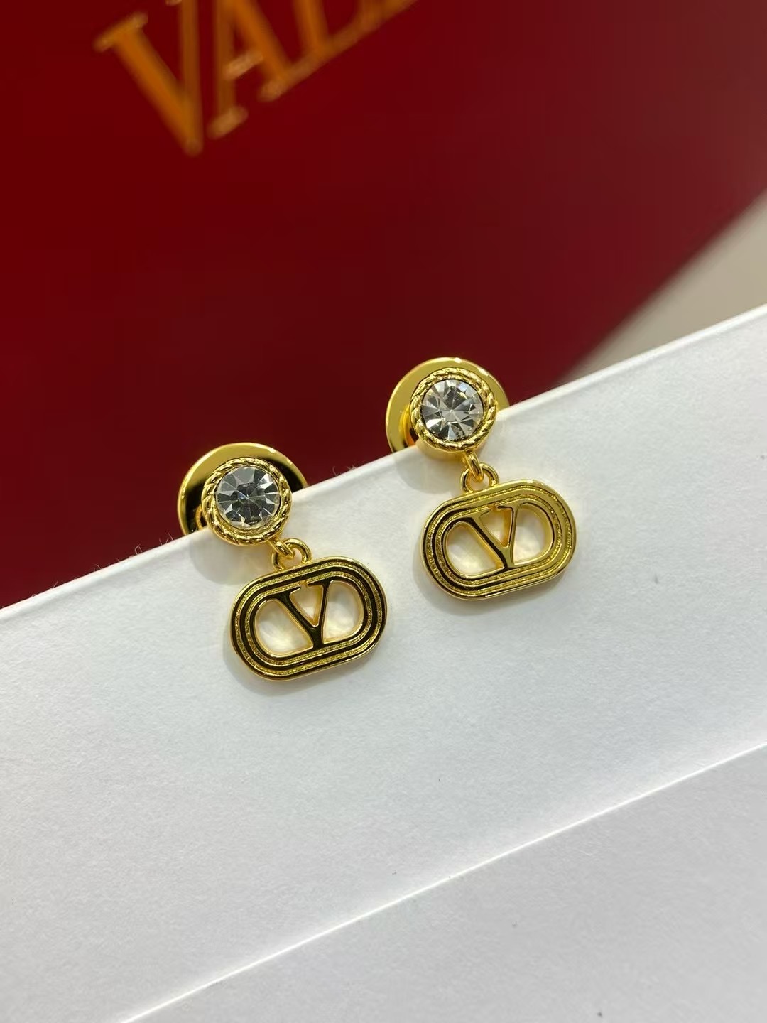 발렌티노 메탈 스터드 다이아몬드 장식 귀걸이 63705 이미지 7