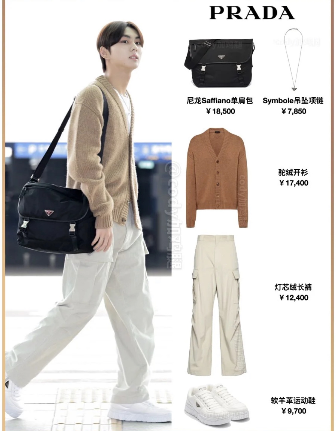 Prada A must-have large-capacity messenger bag for stylish men. Its so beautiful.