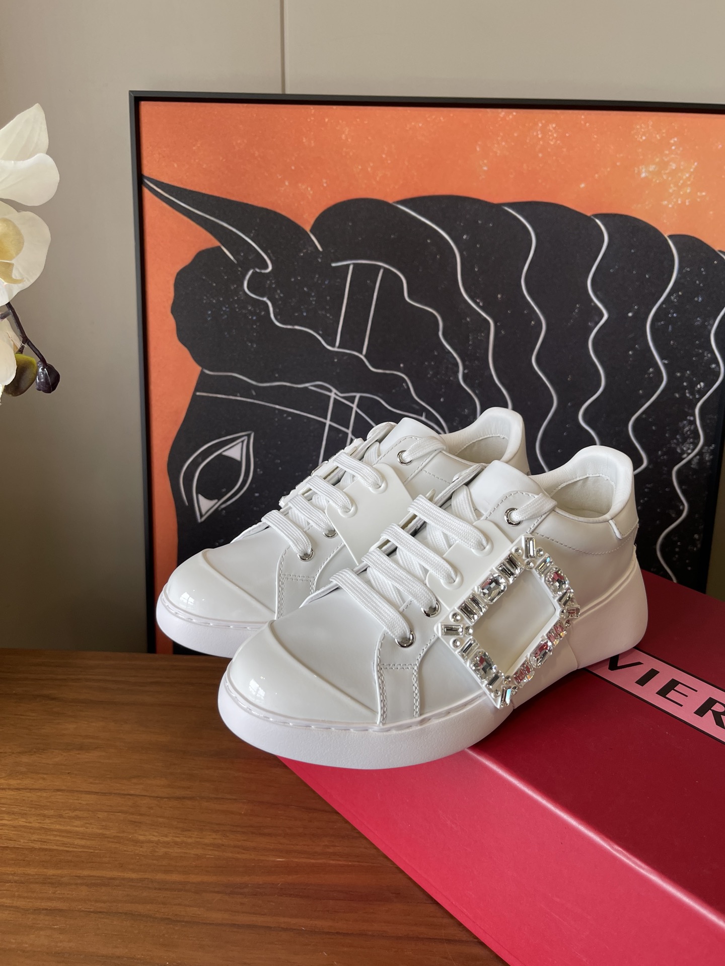 NO:460056,Top quality | Thin sole Roger Viv** diamond buckle thick sole sneakers // open edge bead cowhide face sheep // rubber foam sole // size35/36/37/38/39/order 40/No return and exchange, casual shoes / sneakers, roger vivier, sneakers, cowhide19860909顶级品质｜薄底 Roger Viv**钻扣厚底运动鞋//开边珠牛皮面羊里//橡胶发泡底// size35/36/37/38/39/订40/不退换,休闲鞋/运动鞋,roger vivier,sneakers,cowhide,Women's Shoes