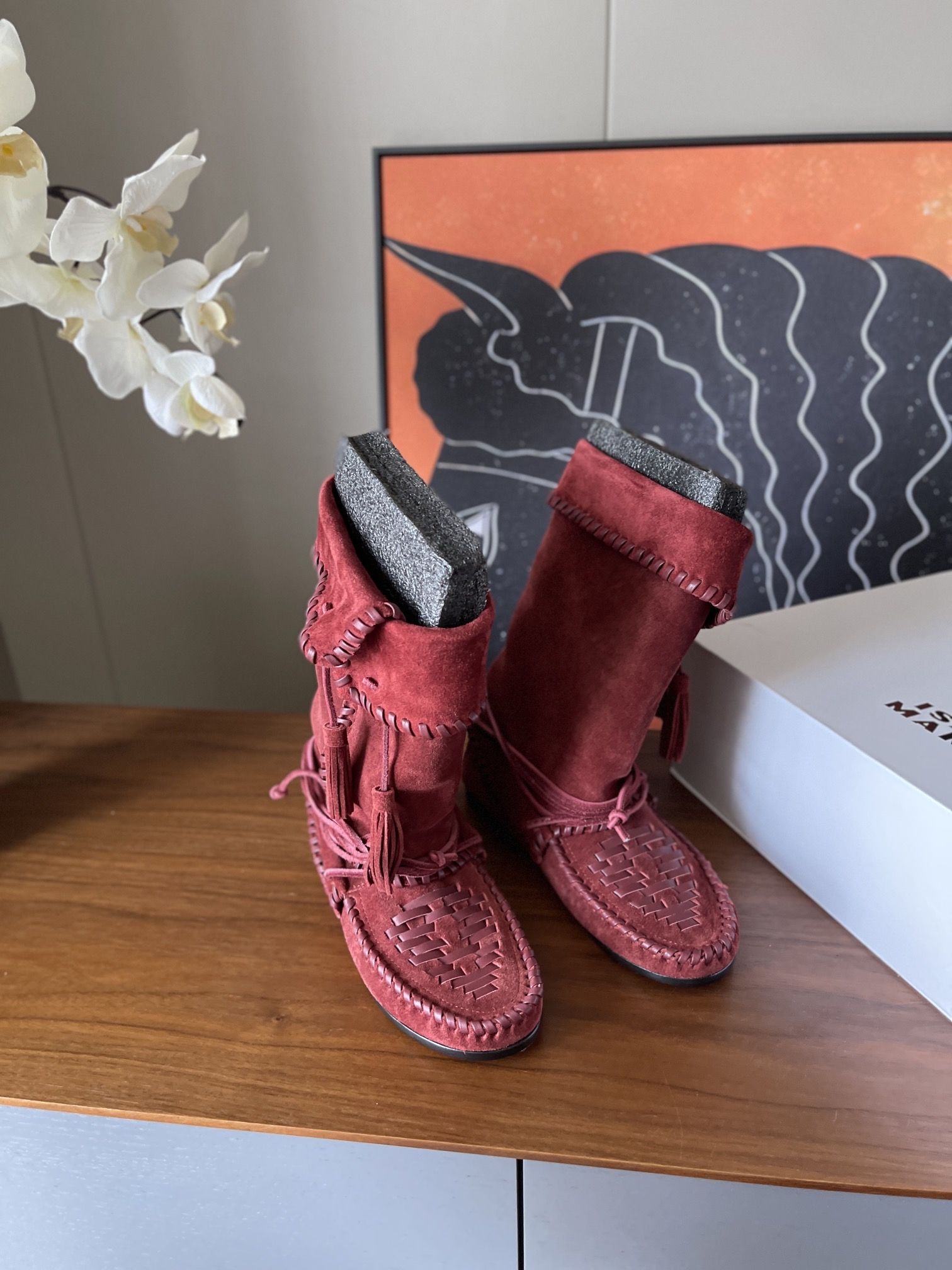 NO:489769,Top quality Isa* Marant*25fw autumn and winter new boho tassel shoes/boot series//suede face nibli leather sole size35/36/37/38/39 set 40 non-return and exchange, boots, boots, chamois leather19860909顶级品质 Isa* Marant*25fw秋冬新款波西米亚风流苏单鞋/靴子系列//麂皮面牛里真皮底size35/36/37/38/39定40不退换,靴子,boots,chamois leather,Women's Shoes