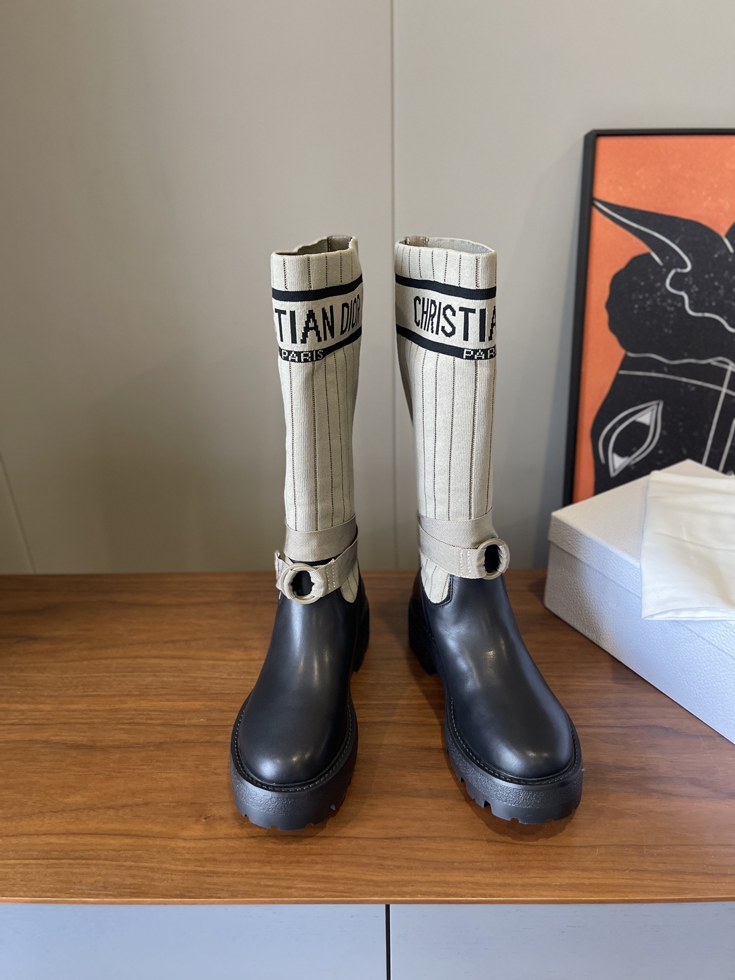 NO:616971,(Long style) CD**25fw elastic sock boots // calf leather lining // rubber foam sole // size 35/36/37/38/39/ (set at 40.41. No returns or exchanges), boots, boots, cowhide19860909（长款） CD**25fw弹力袜靴//小牛皮面里//橡胶发泡底// size35/36/37/38/39/（定40.41.不退换）,靴子,boots,cowhide,Women's Shoes