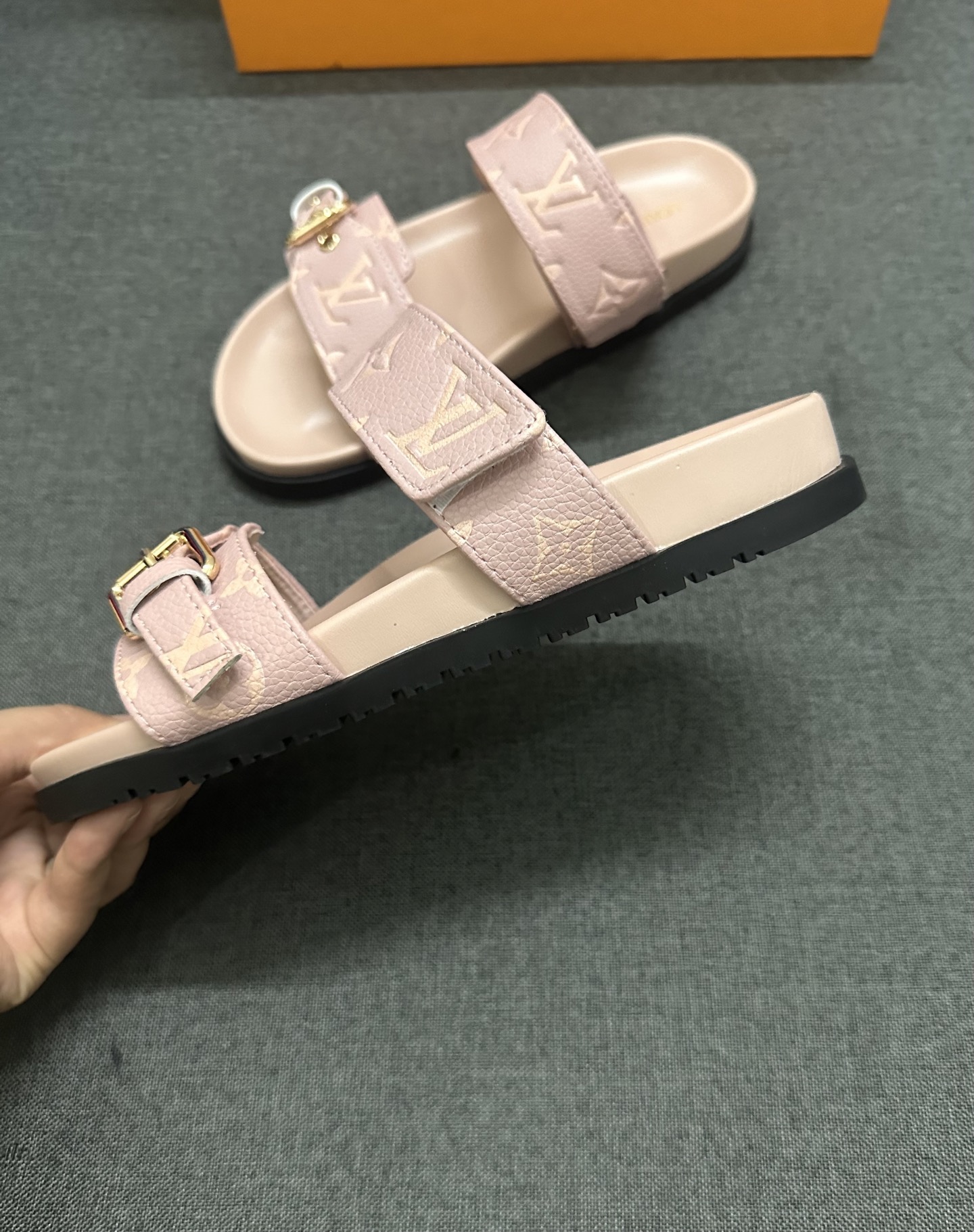 Louis Vuitton Women's Pastel Pink Leather Sandals with Iconic LV Monogram 7 i1741971345339 6524 0 6