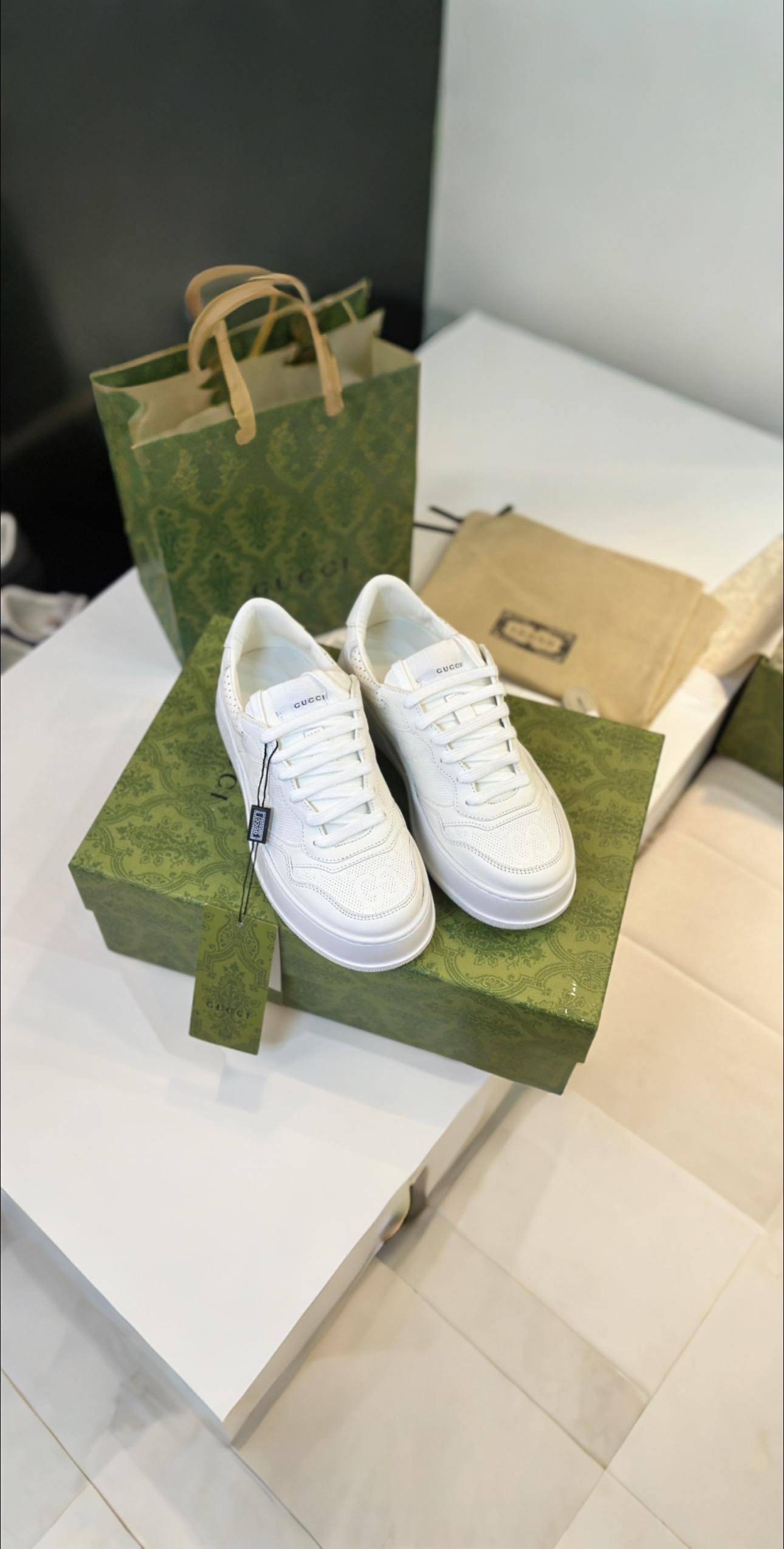 Top Edition Sneakers with White Leather and Zirconium Fabric, Custom-made Sheep Skin, TPU Base