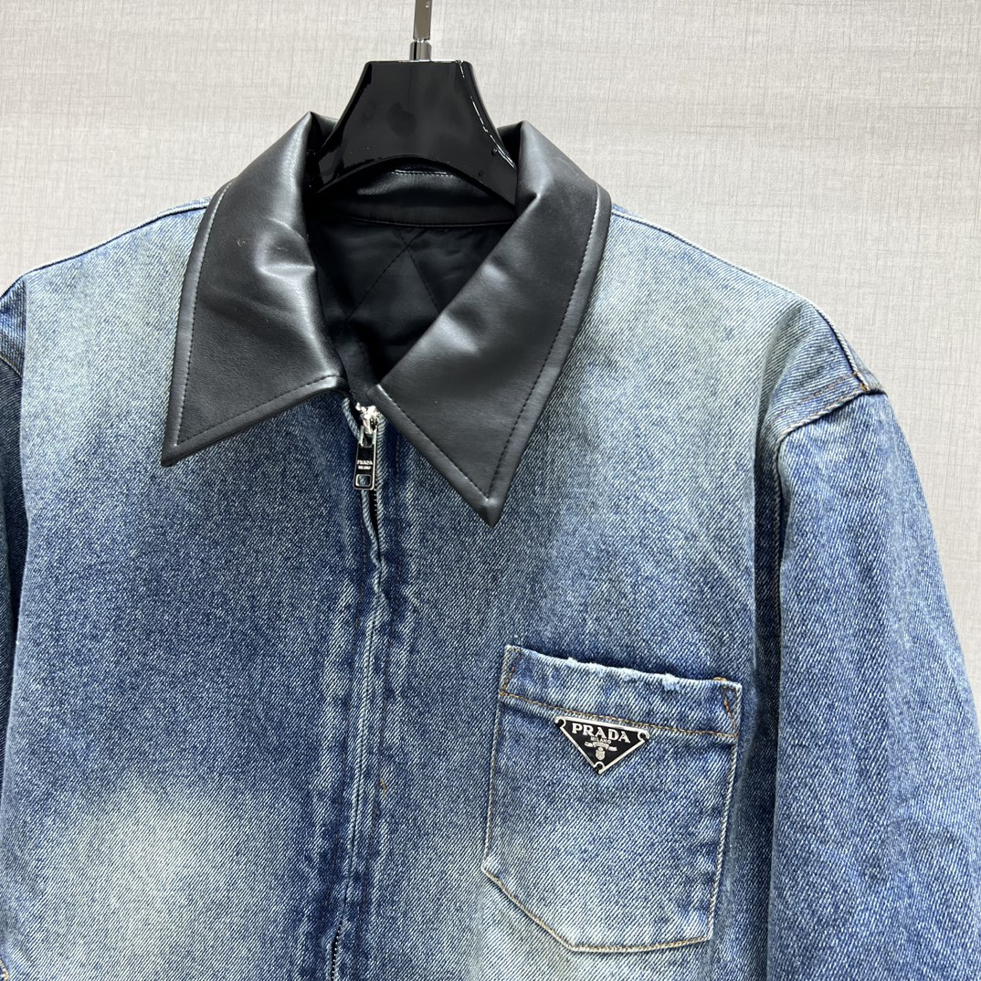 Denim Jacket with Leather Collar - Stylish & Trendy Fall/Winter Collection 5 i1732630018 3439 1