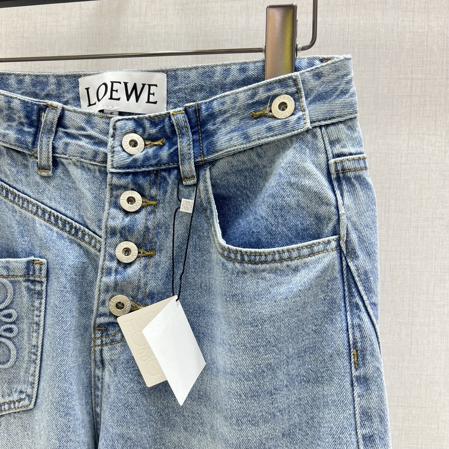Loewe Women's High-Waisted Wide-Leg Jeans with Embossed Logo Pocket 3 i1744719358852 4600 0 1