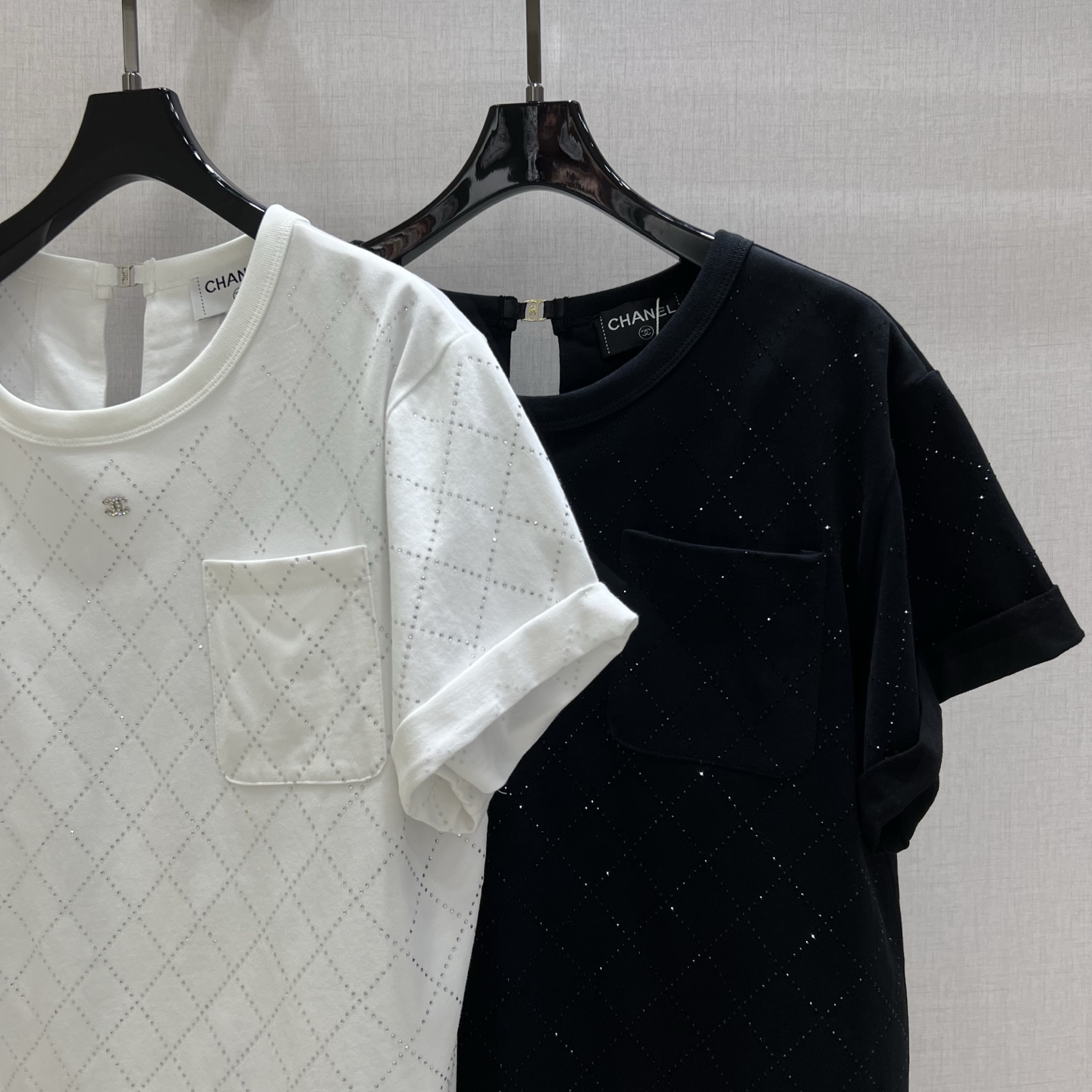 CHA 2024/2025 Spring/Summer Rhinestone Embellished Cotton Short Sleeve T-Shirt 3 i1745149530244 2351 0 1