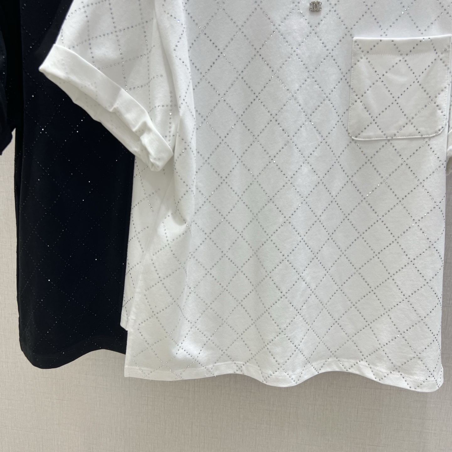 CHA 2024/2025 Spring/Summer Rhinestone Embellished Cotton Short Sleeve T-Shirt 6 i1745149530244 3770 0 4