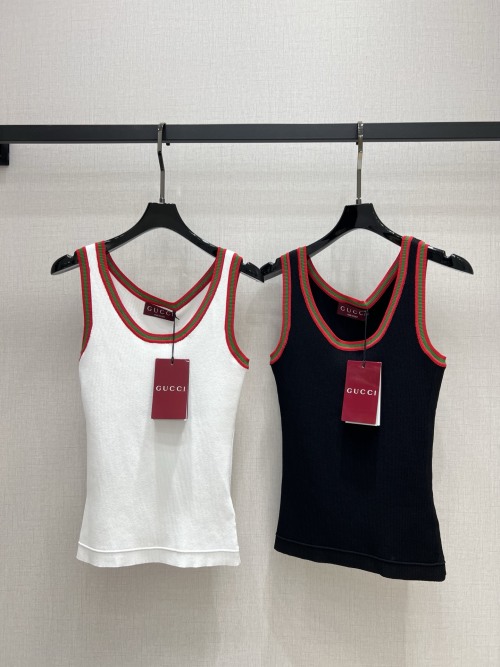 Gucci 2025 Spring/Summer Knit Tank Top - Comfortable, Stylish, and Ribbed