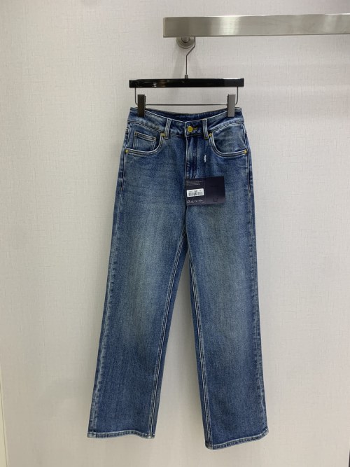 Pra Straight-Leg Jeans High-Waisted Denim Pants for Women, Blue, Size 26-30 4 Pra Straight-Leg Jeans High-Waisted Denim Pants for Women, Blue, Size 26-30