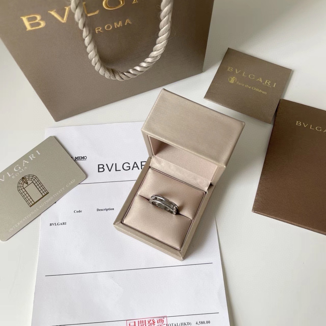 Bvlgari Jewelry Ring- Rose Gold Silver Unisex