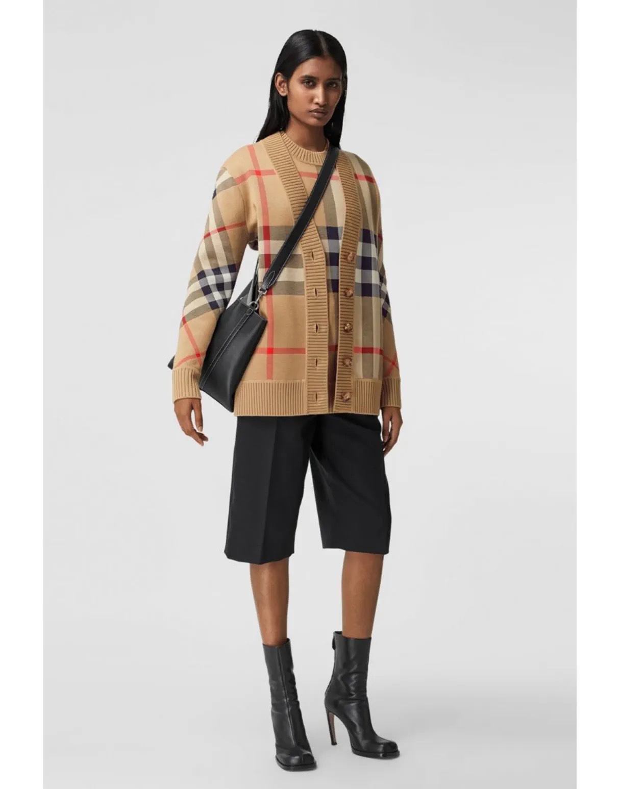 Oversized check knit cardigan - Comprehensive 2