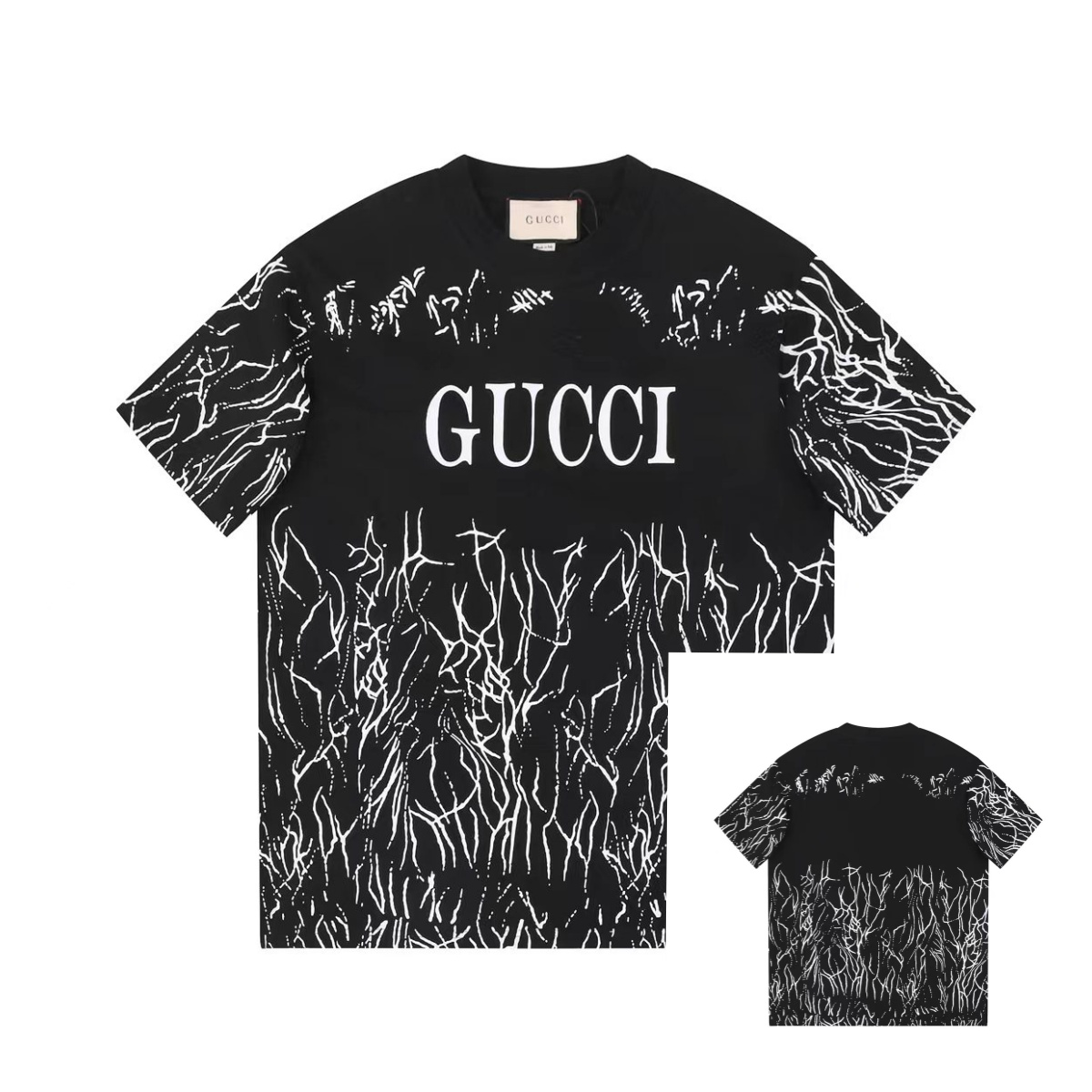 Gucci Clothing T-Shirt Black Printing Unisex Cotton Spring/Summer Collection Fashion Short Sleeve