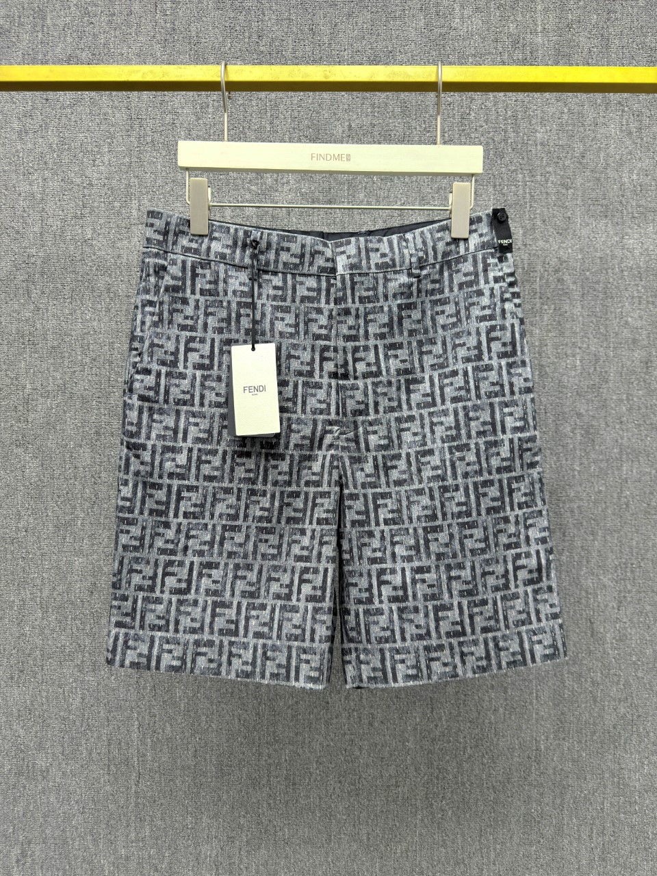 NO:142134,F*NDI 25SS spring and summer new product jacquard belt straight shorts gray S M L XL four-digit in stock on sale Real photos, shorts, alexander wang19860909F*NDI 25SS春夏新品 提花腰带款直筒短裤 灰色 S M L XL四码现货发售中 实拍细节图,,shorts,alexander wang,Men's clothing
