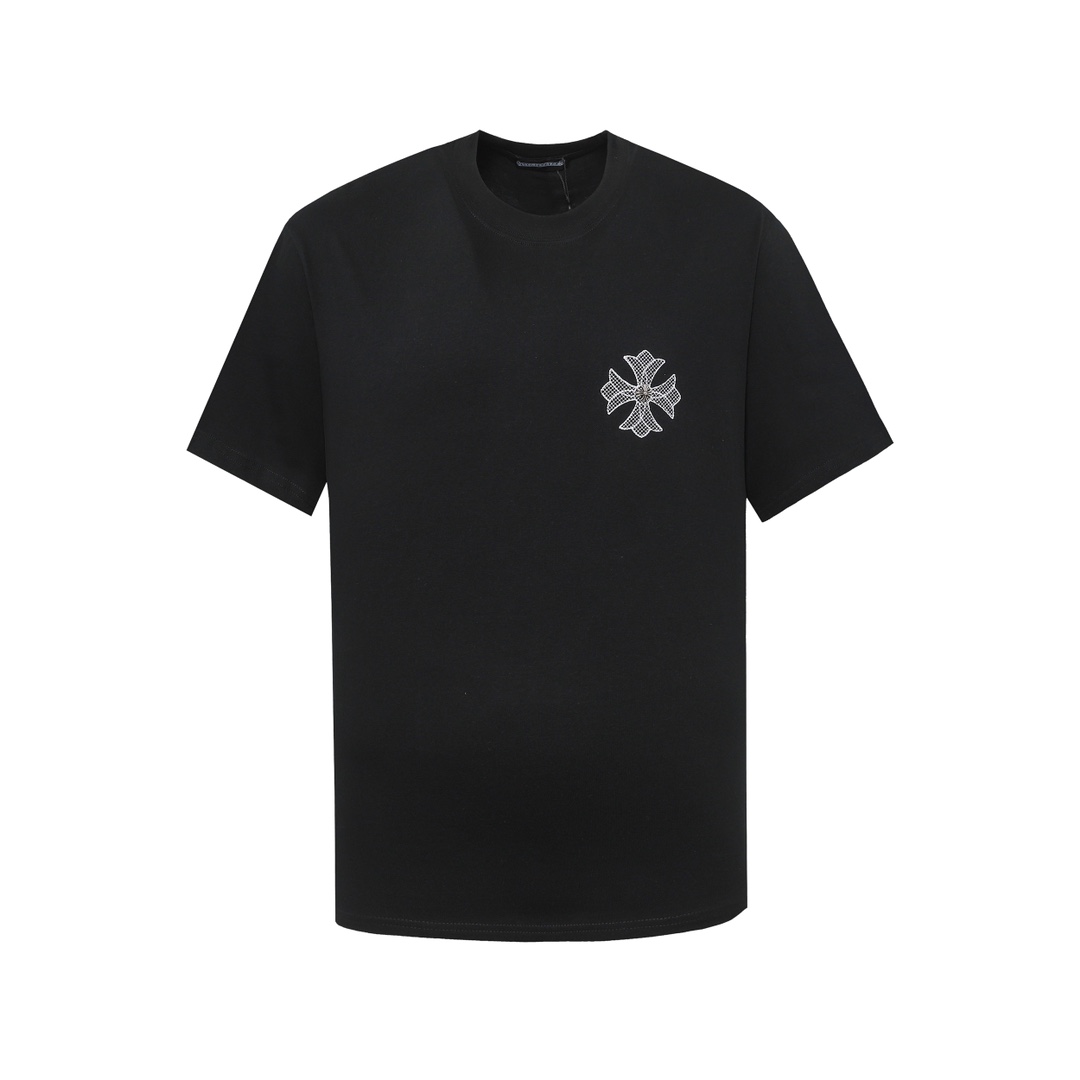 Chrome Hearts Clothing T-Shirt Black Pink White Unisex Combed Cotton Spring/Summer Collection Short Sleeve