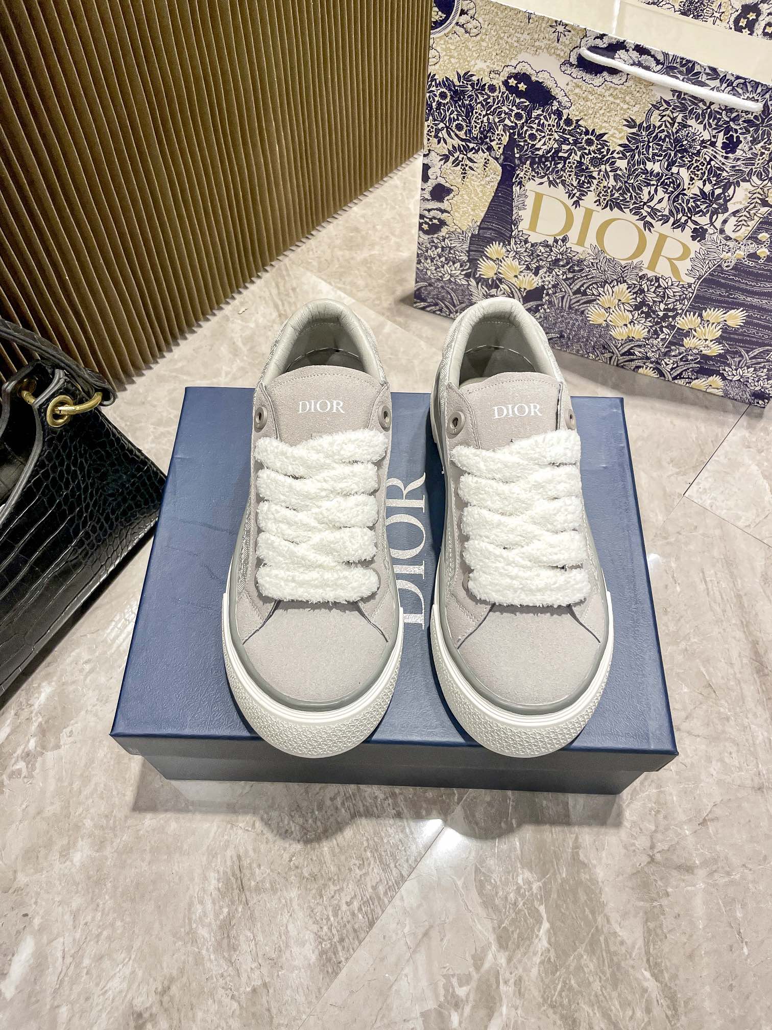 Dior Shoes Sneakers Sheepskin Sweatpants