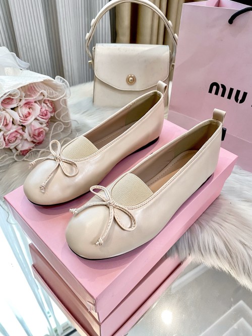 Miu Miu Women's Ballet Flats with Bow Detail - Comfortable and Chic 1 Miu Miu Women's Ballet Flats with Bow Detail - Comfortable and Chic