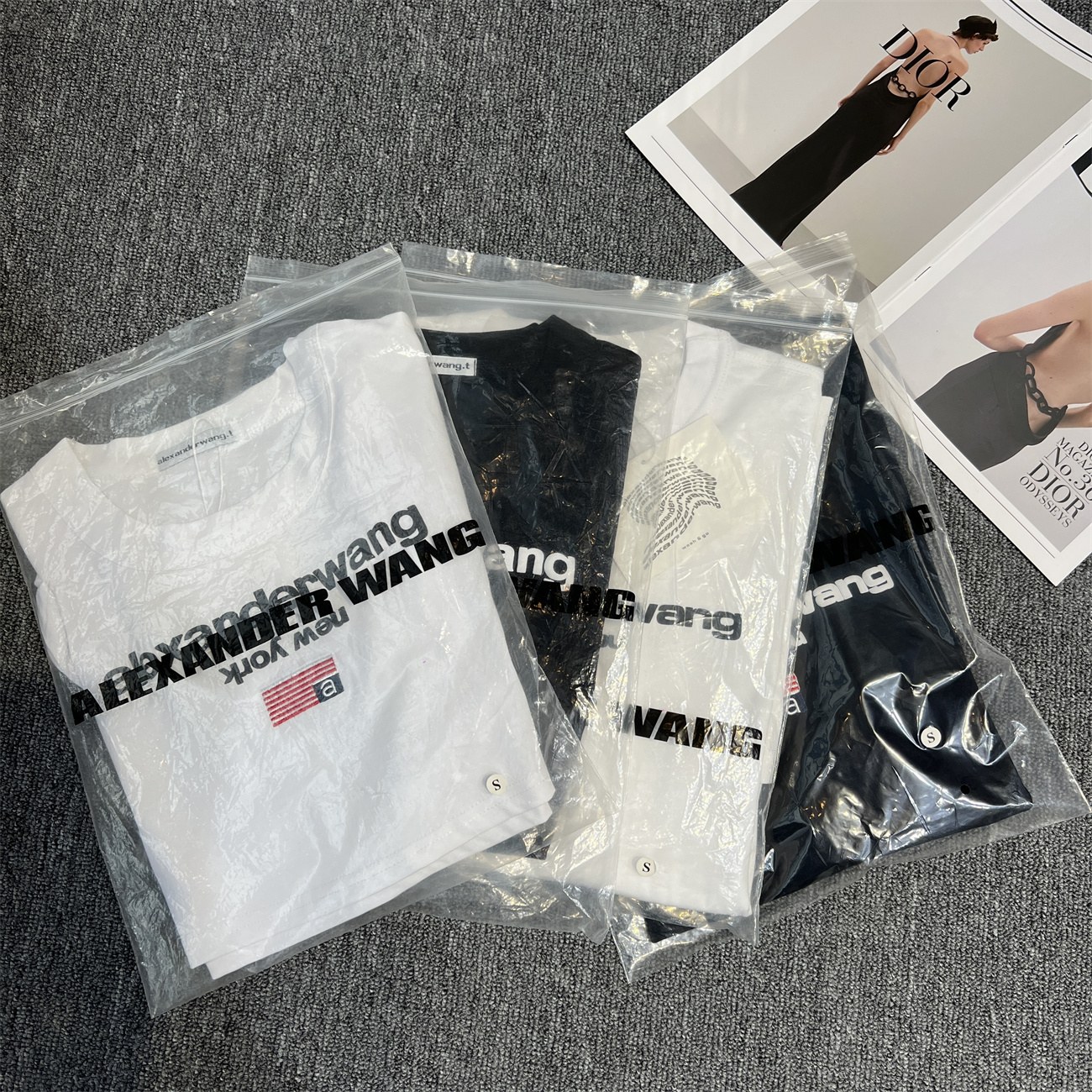 Alexander Wang Clothing T-Shirt Black White Embroidery