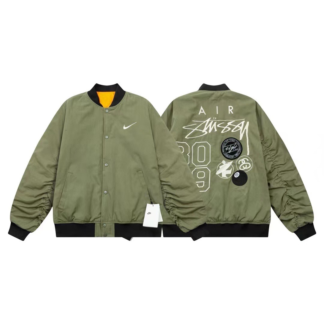 STUSSY x Nike Double-Sided Flight Suit Baseball Jacket – Joint Name Collection