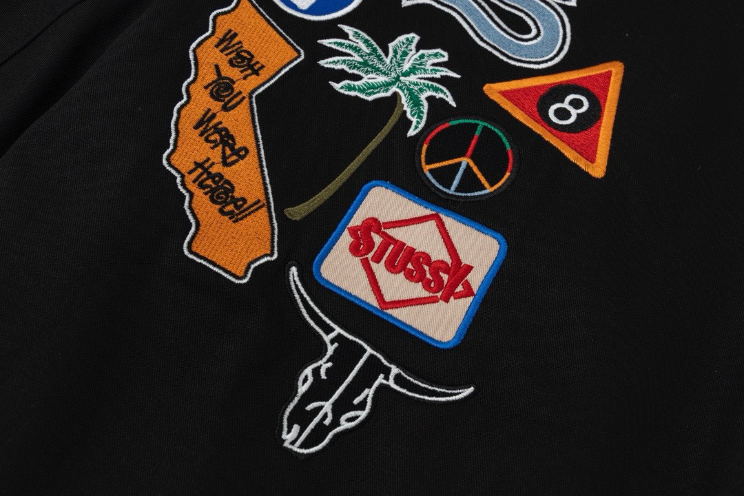 STUSSY/斯图西25ss徽章贴布刺绣棒球服夹克