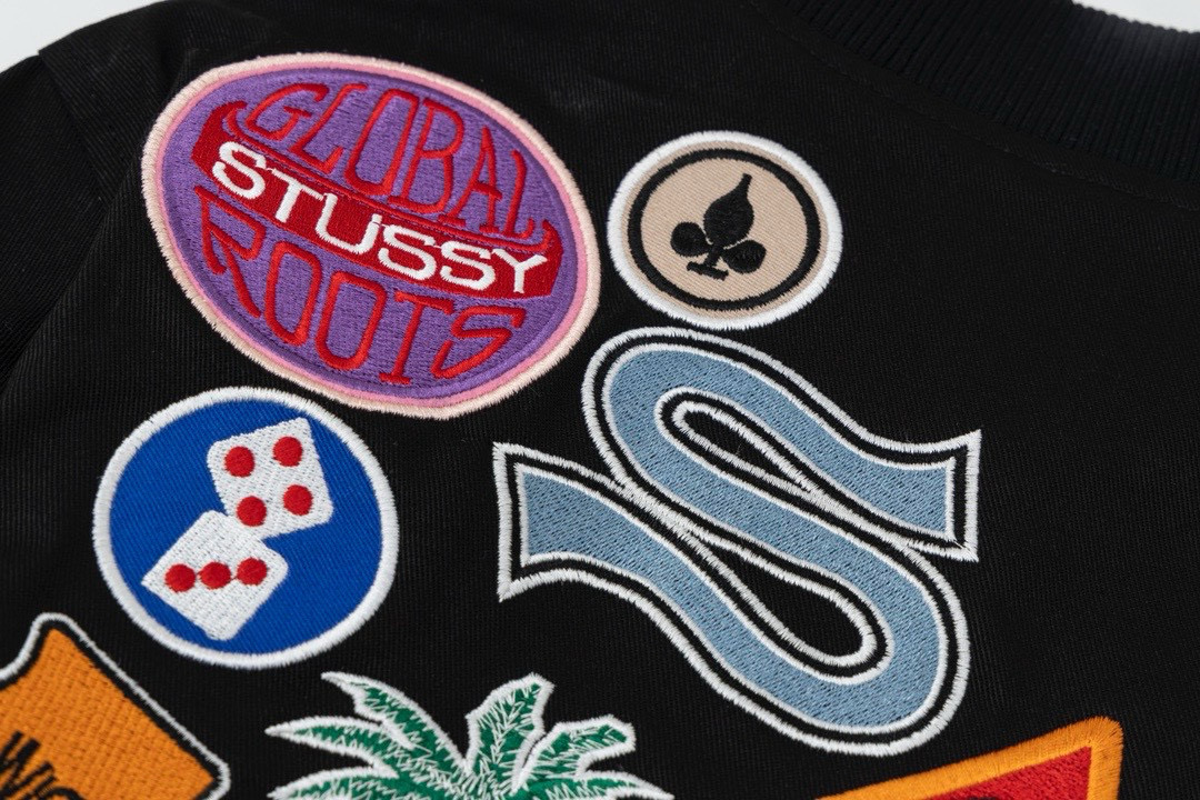 STUSSY/斯图西25ss徽章贴布刺绣棒球服夹克