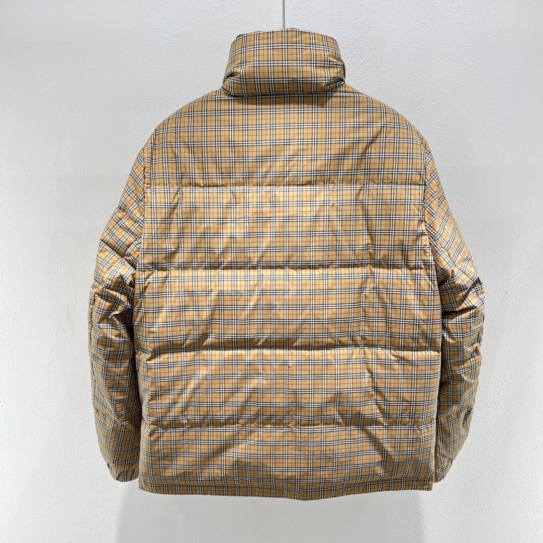羽绒服-。 BBR细格双面穿立领羽绒服外套!高端双面羽绒,搭配Vintage格纹配色!格子面全衣定位对格