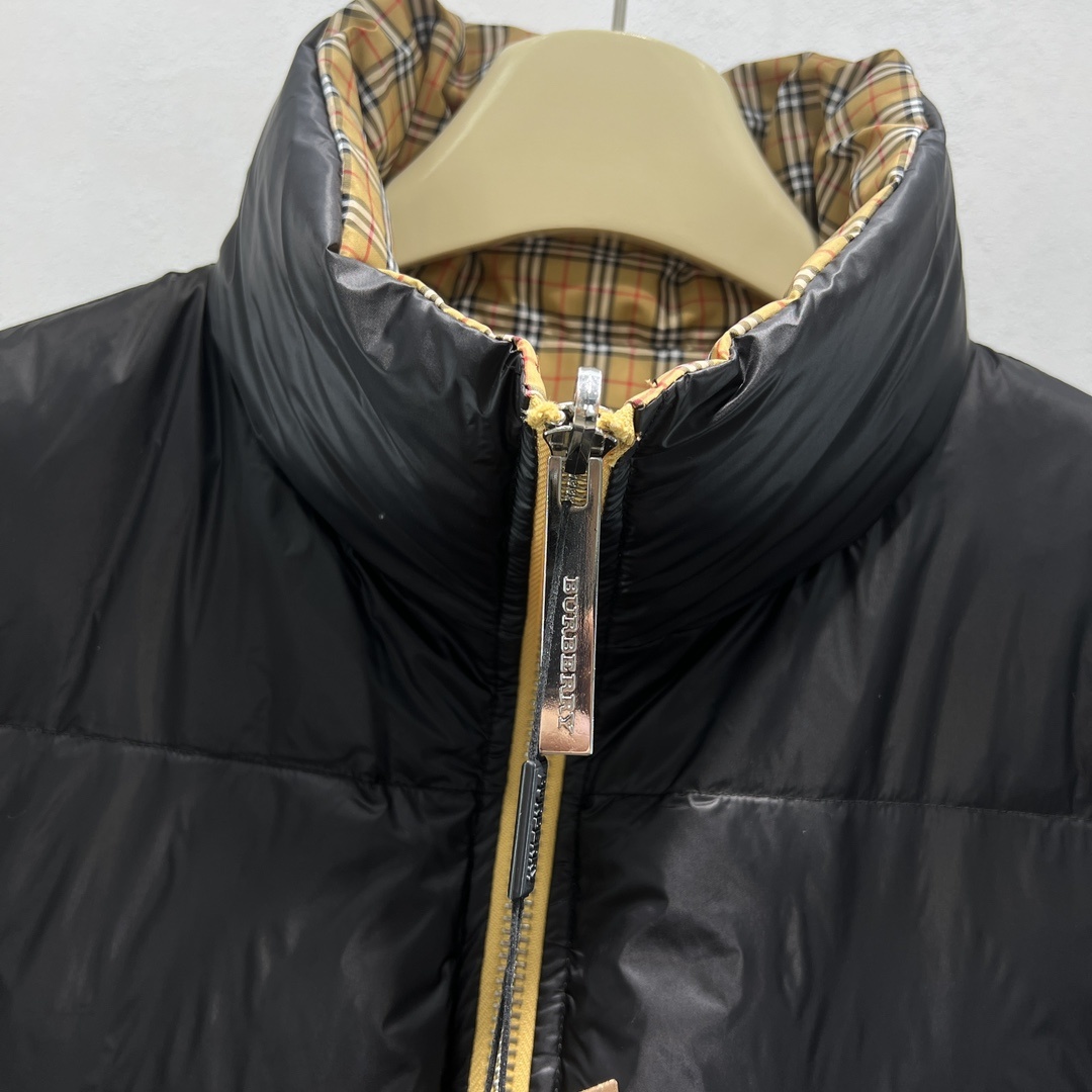 羽绒服-。 BBR细格双面穿立领羽绒服外套!高端双面羽绒,搭配Vintage格纹配色!格子面全衣定位对格