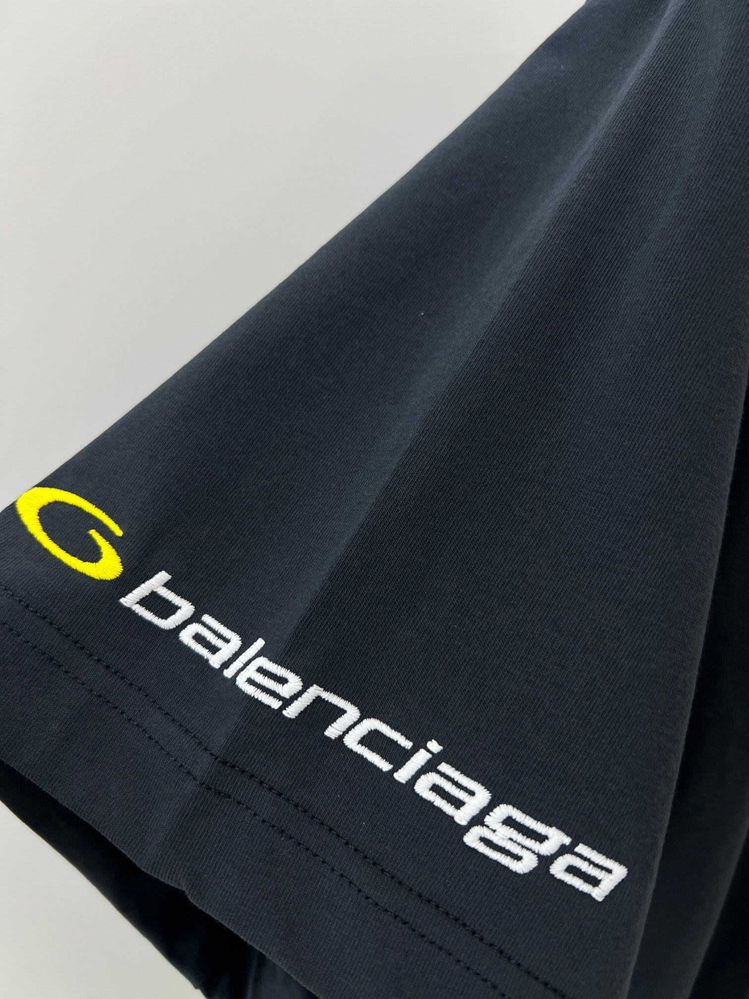  BLCG 2025ss Tracksuit Logo灰蓝色和黄色干爽平纹针织廓形T恤 干爽平纹针织面料