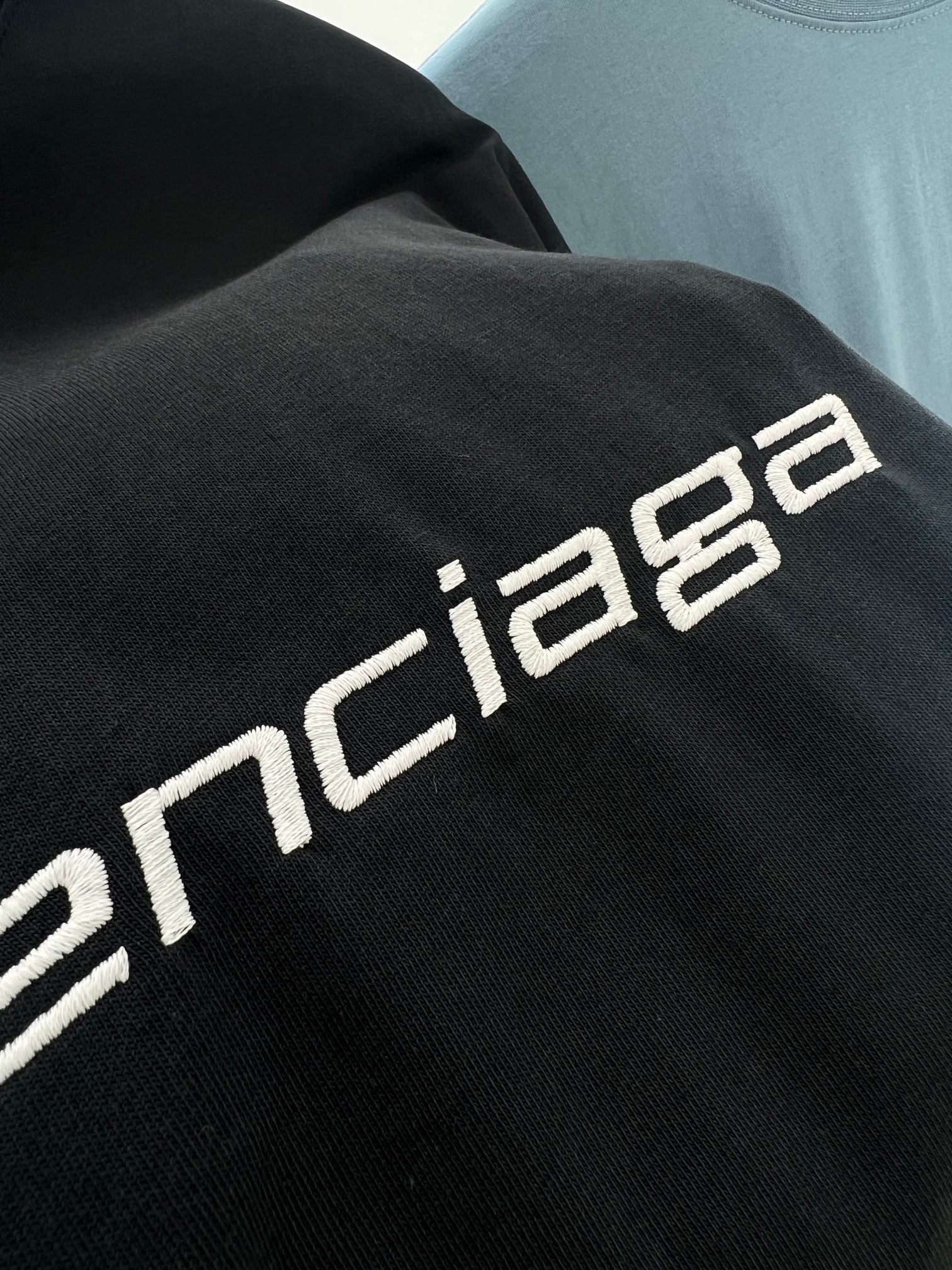  BLCG 2025ss Tracksuit Logo灰蓝色和黄色干爽平纹针织廓形T恤 干爽平纹针织面料