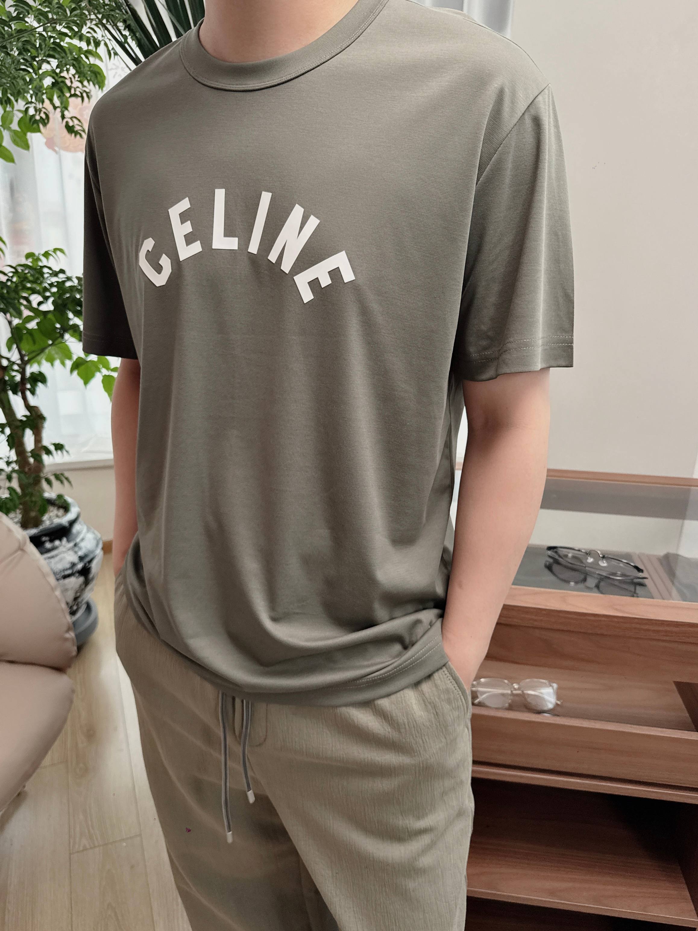 CE天丝亚麻混纺字母T 高阶松弛感之选~经典弧形CE字母标识，以高密胶印工艺呈现，利落挺括不软塌，低调中