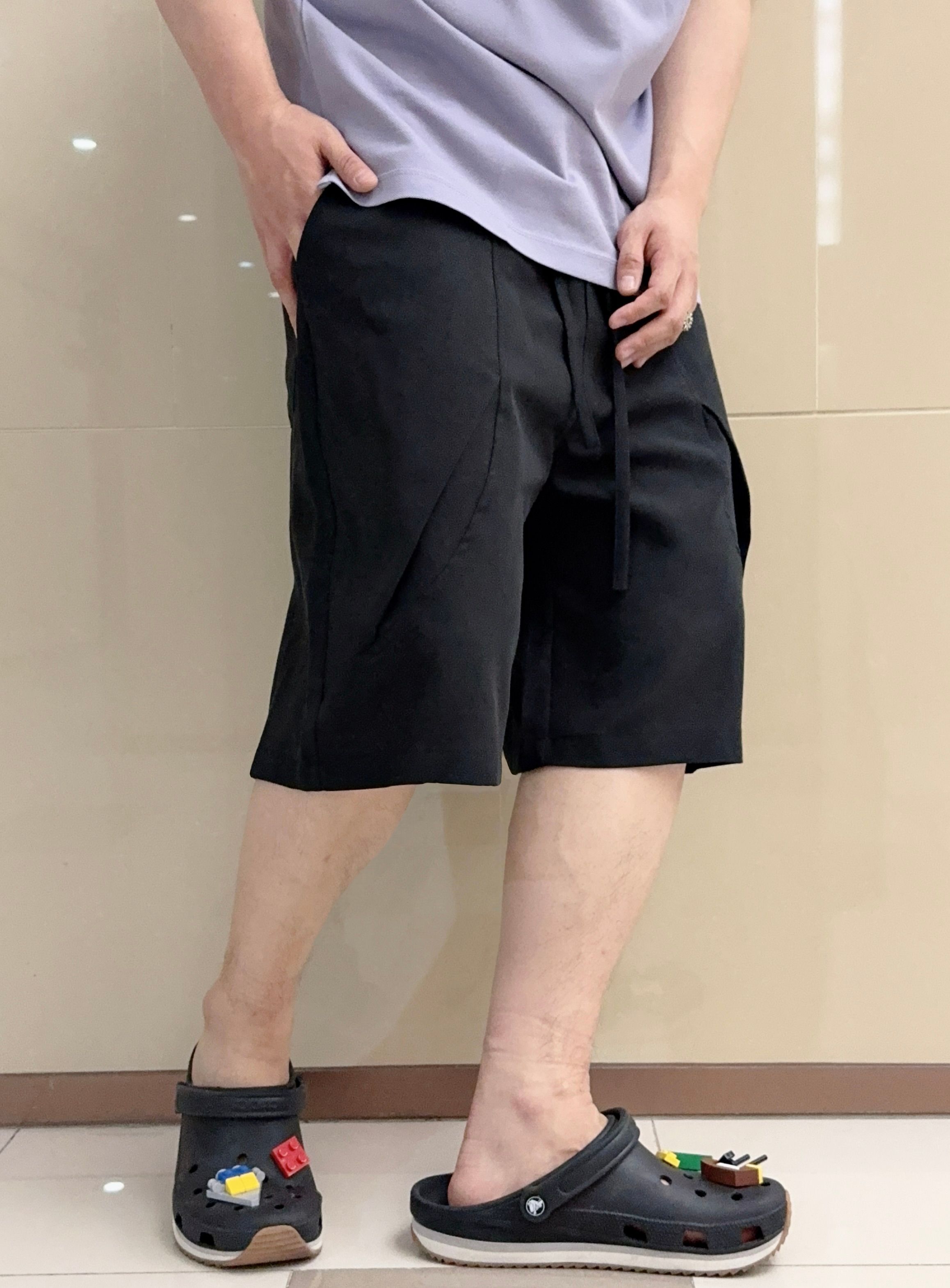 。 H凉感阔版休闲亚麻短裤｜夏日松弛感刚需神裤材质 天丝亚麻聚酯纤维混纺 超级亲肤凉爽 ➕以解构立体拼接