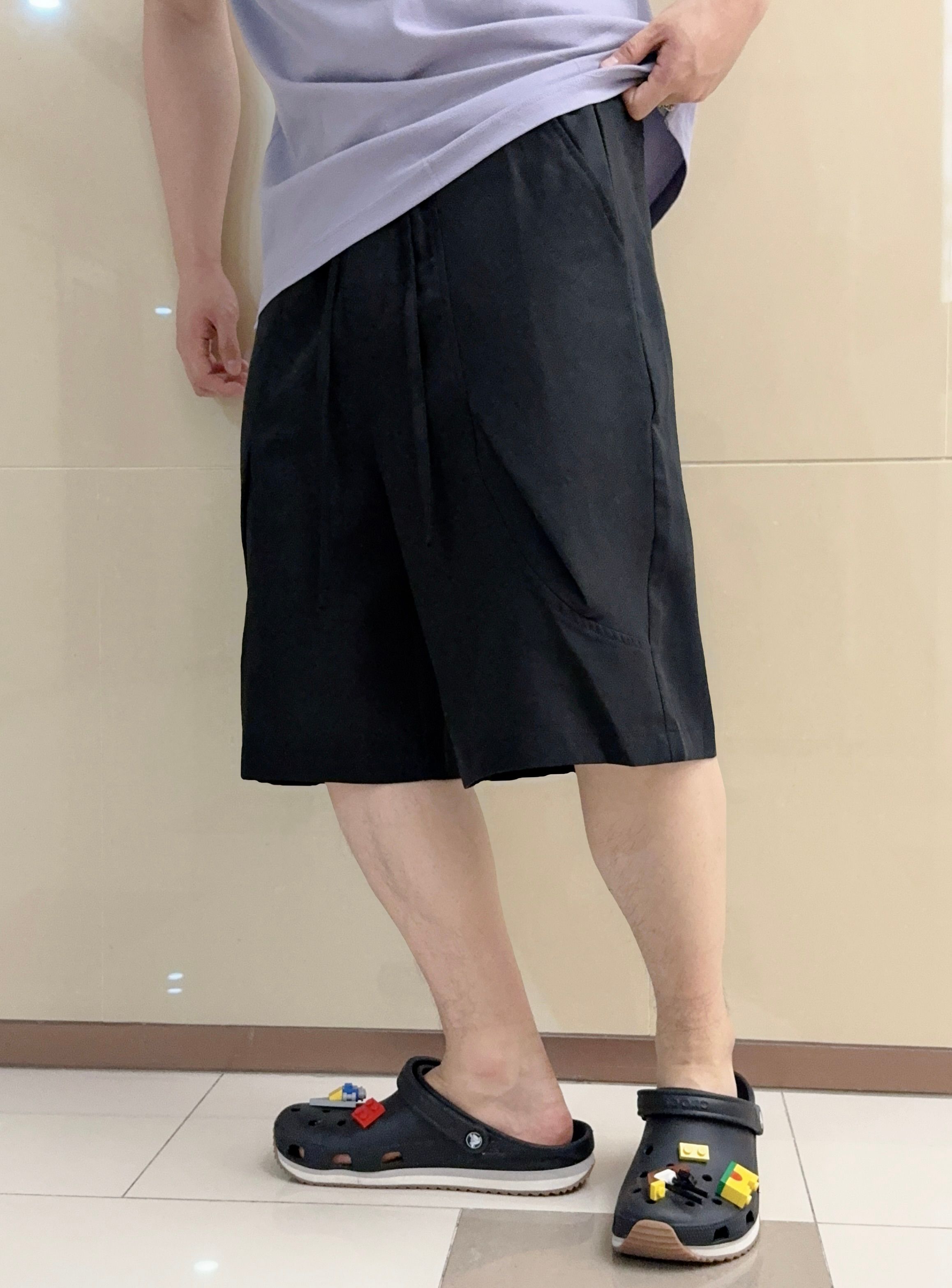 。 H凉感阔版休闲亚麻短裤｜夏日松弛感刚需神裤材质 天丝亚麻聚酯纤维混纺 超级亲肤凉爽 ➕以解构立体拼接