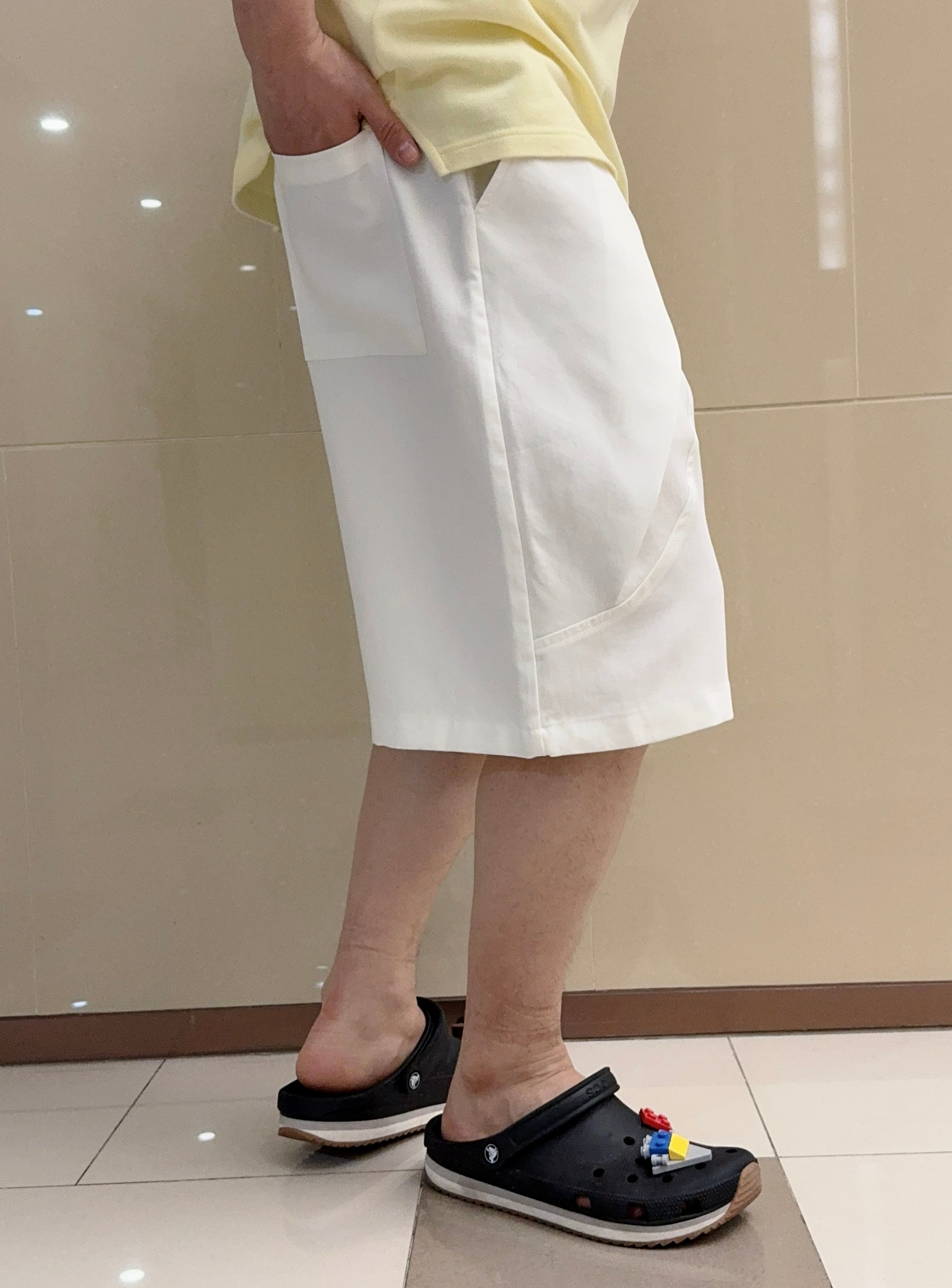 。 H凉感阔版休闲亚麻短裤｜夏日松弛感刚需神裤材质 天丝亚麻聚酯纤维混纺 超级亲肤凉爽 ➕以解构立体拼接