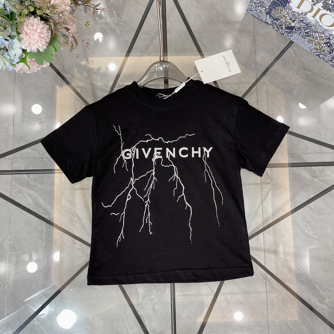 Najlepsza replika
 Givenchy Odzież T-Shirt Czarny Biały Drukowanie Bawełna Krótki rękaw