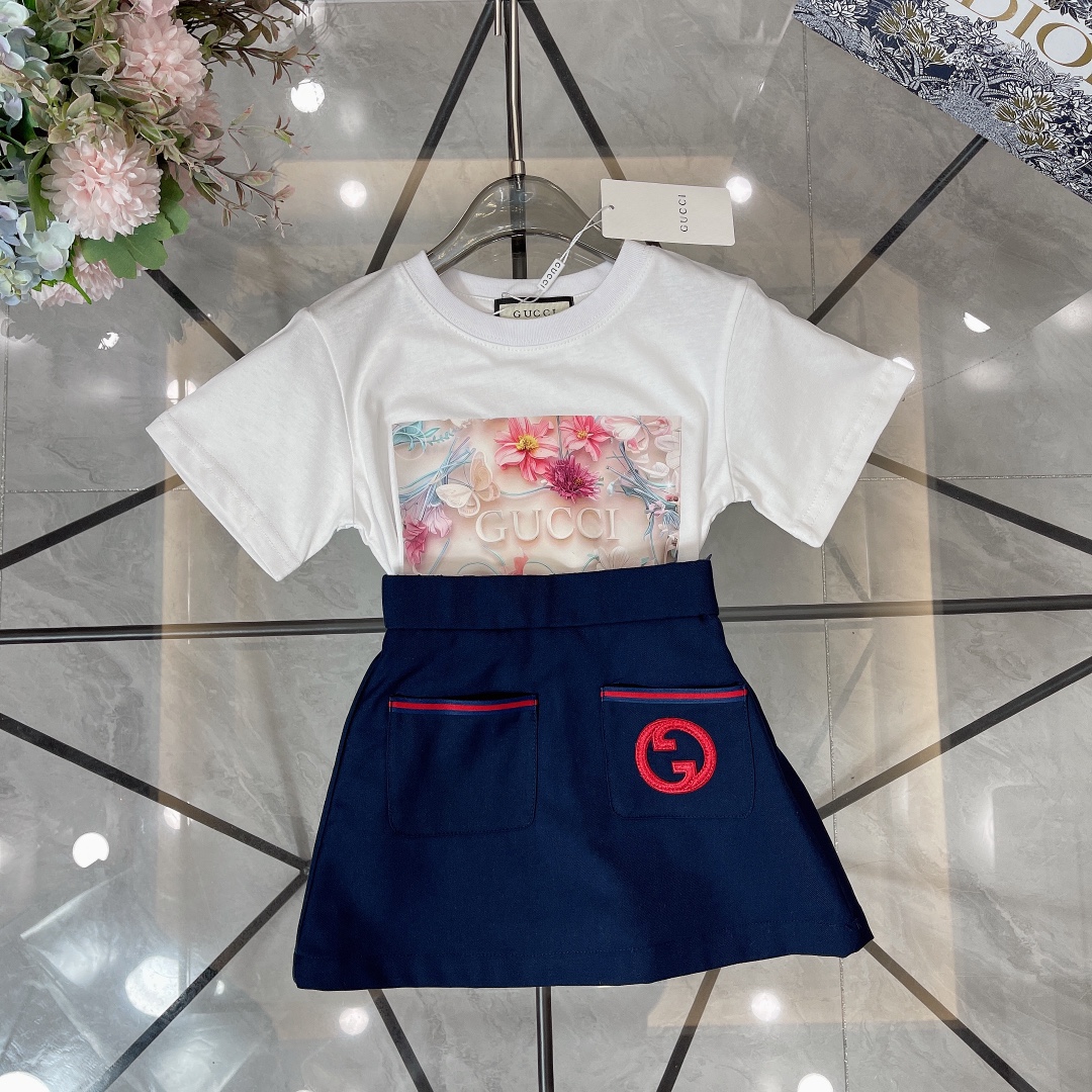 Gucci Odzież Spódnice T-Shirt Hafty Bawełna Kolekcja letnia