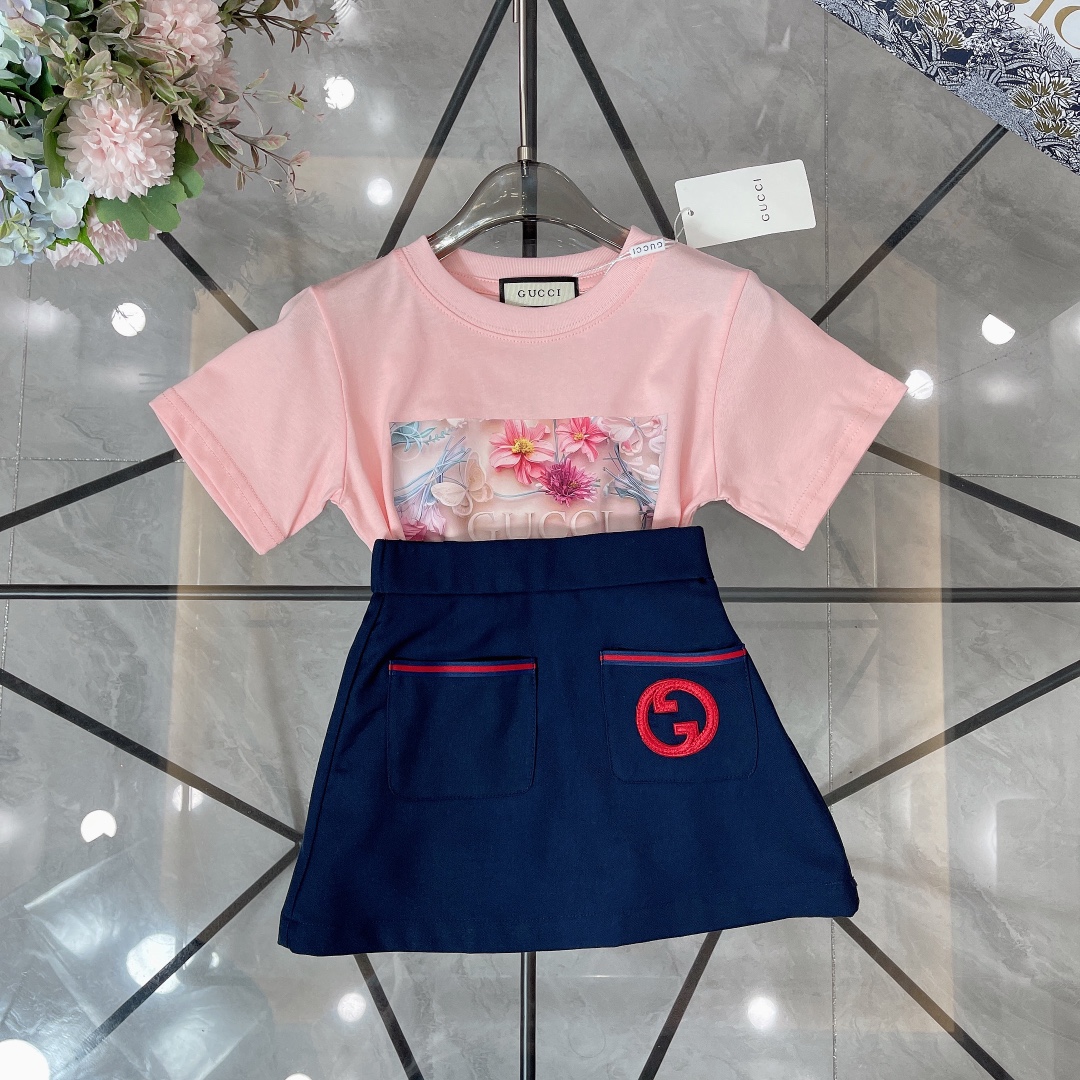 Gucci Replika
 Odzież Spódnice T-Shirt Hafty Bawełna Kolekcja letnia