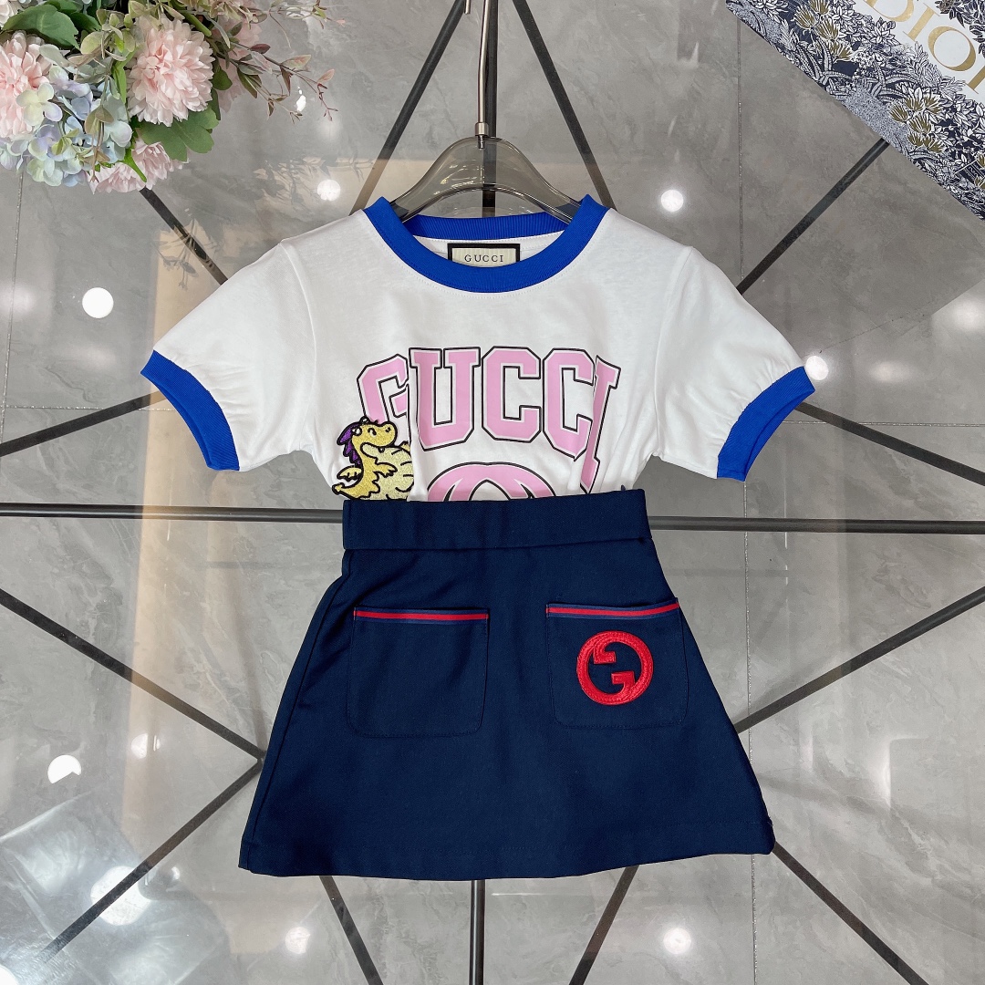 Gucci Odzież Spódnice T-Shirt Hafty Bawełna Kolekcja letnia