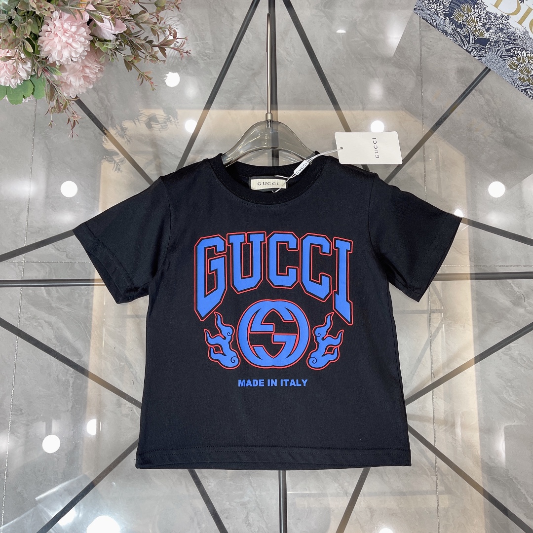 Gucci Odzież T-Shirt Sprzedaż online
 Kolor moreli Czarny Biały Drukowanie Bawełna Krótki rękaw