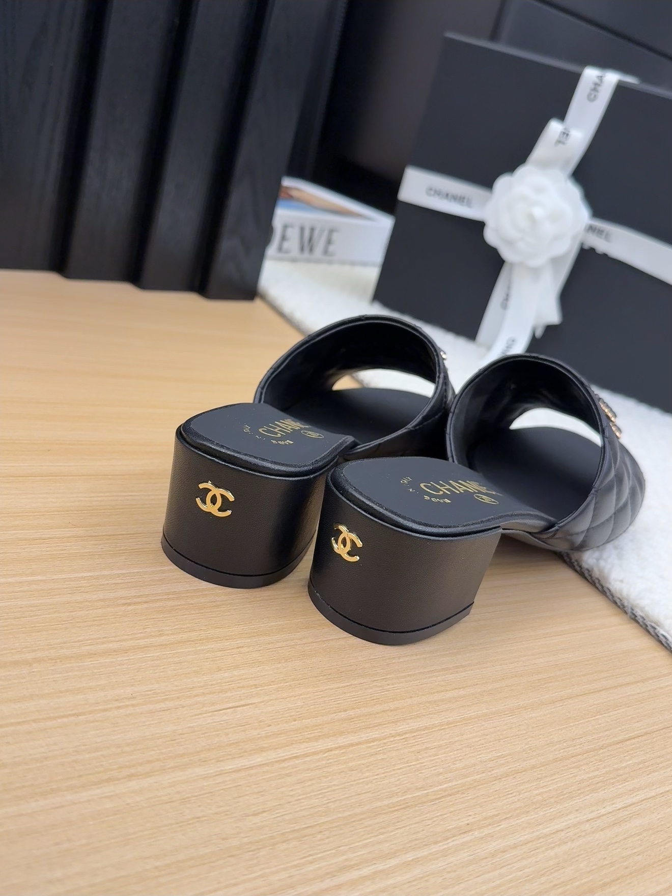 Elegant Women's Mules with Block Heel and Iconic CC Logo, Premium Quality 6 i1742150468 3371 2
