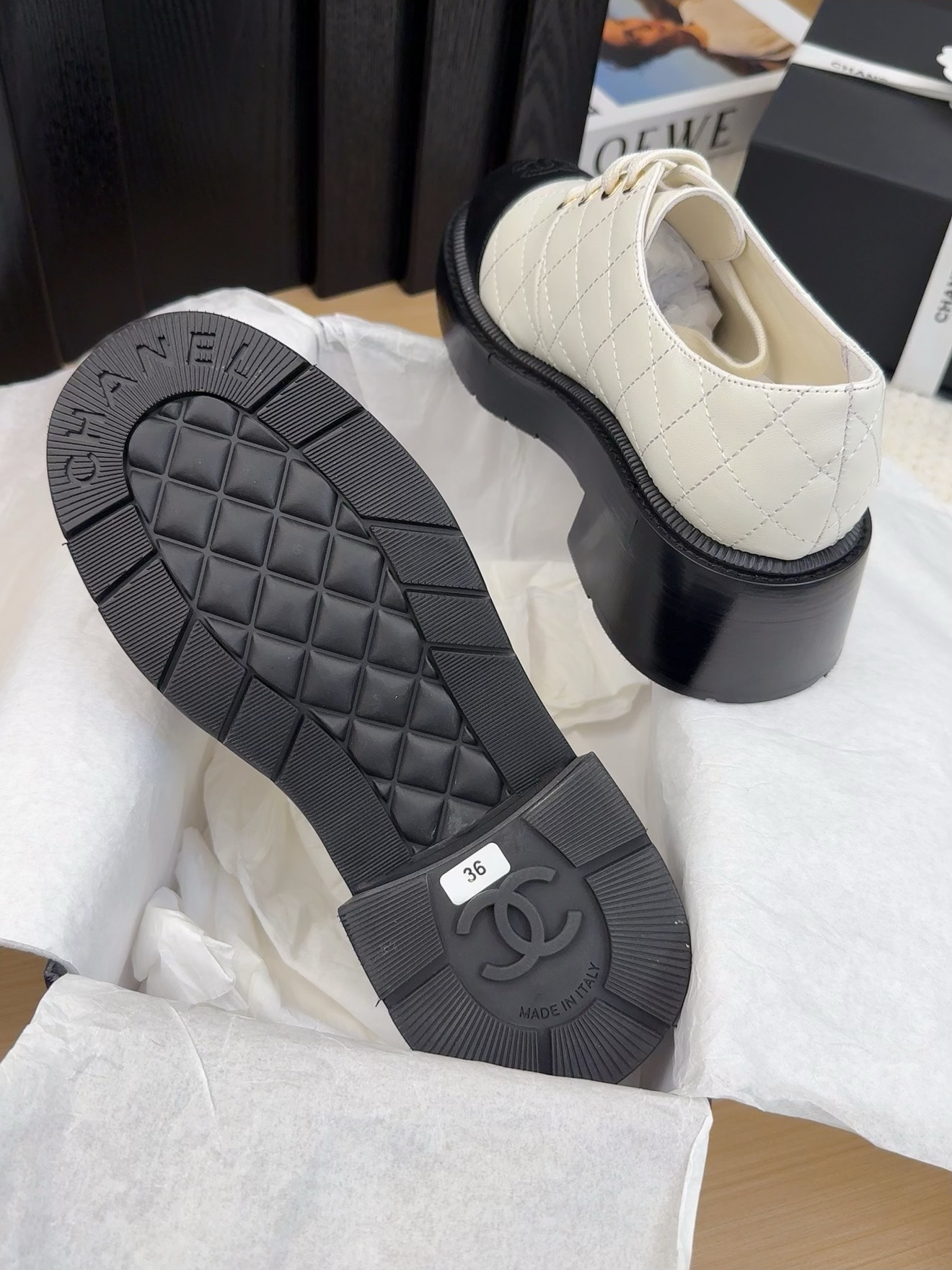 Elegant Chanel-Style Oxfords with Quilted Design and Block Heel 10 i1742187228 2322 6