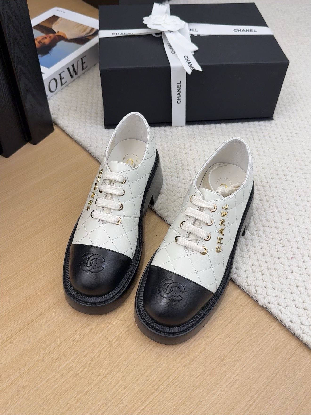 Elegant Chanel-Style Oxfords with Quilted Design and Block Heel 3 i1742187228 5501 1
