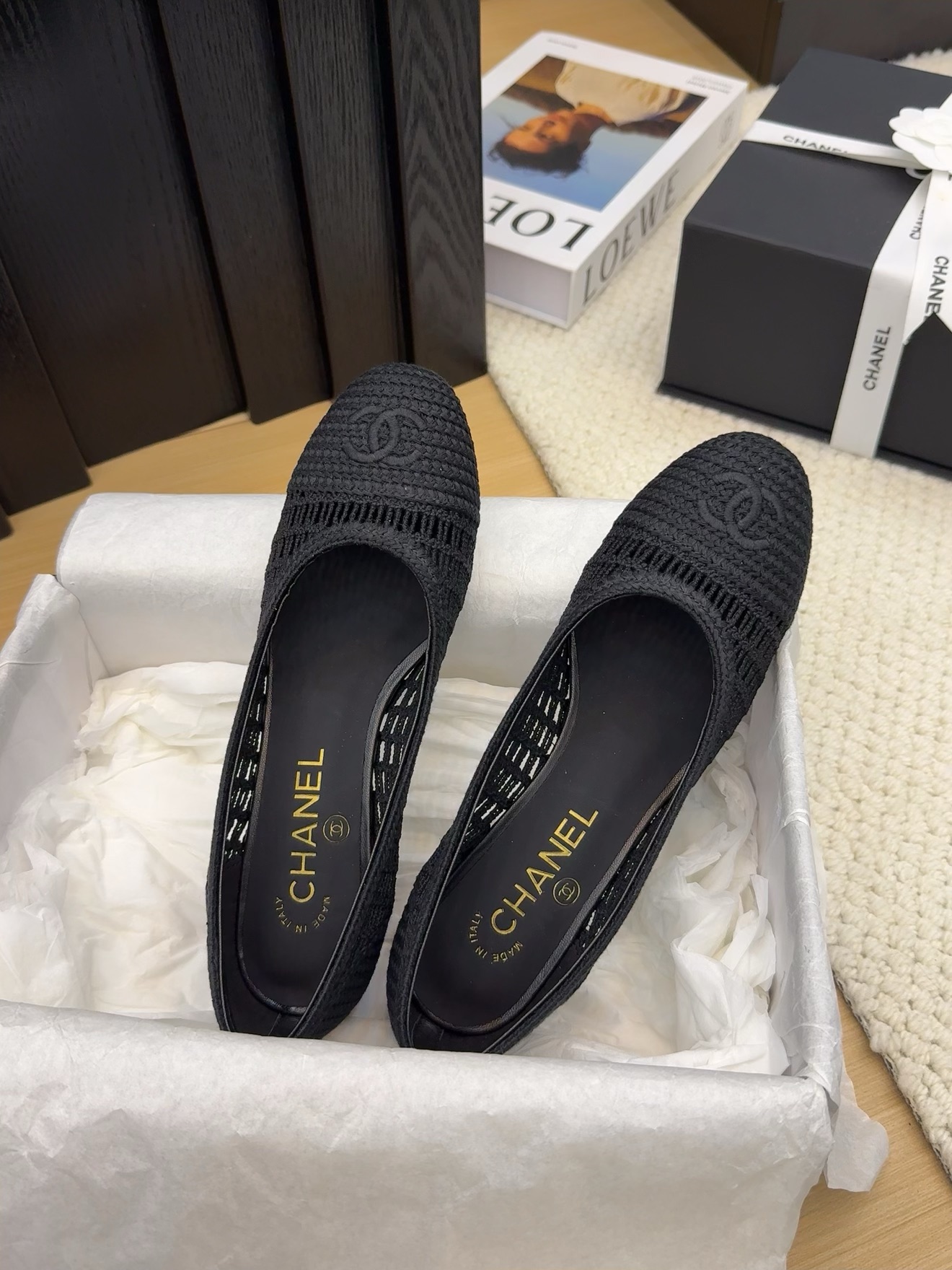 Chanel 25p Woven Ballet Pumps with Block Heel - Elegant & Comfortable 4 i1742387849 1425 7