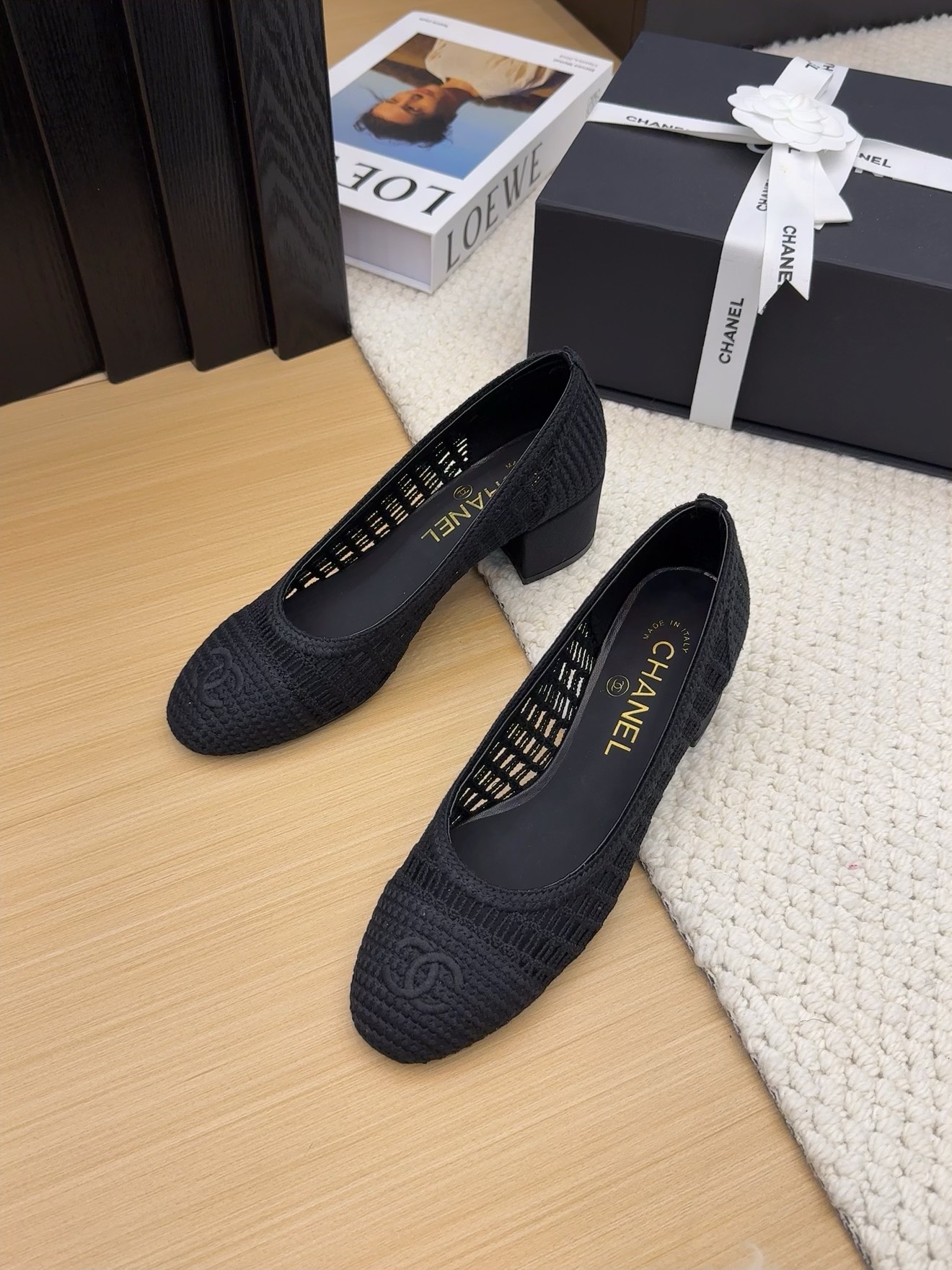 Chanel 25p Woven Ballet Pumps with Block Heel - Elegant & Comfortable 3 i1742387849 7076 4