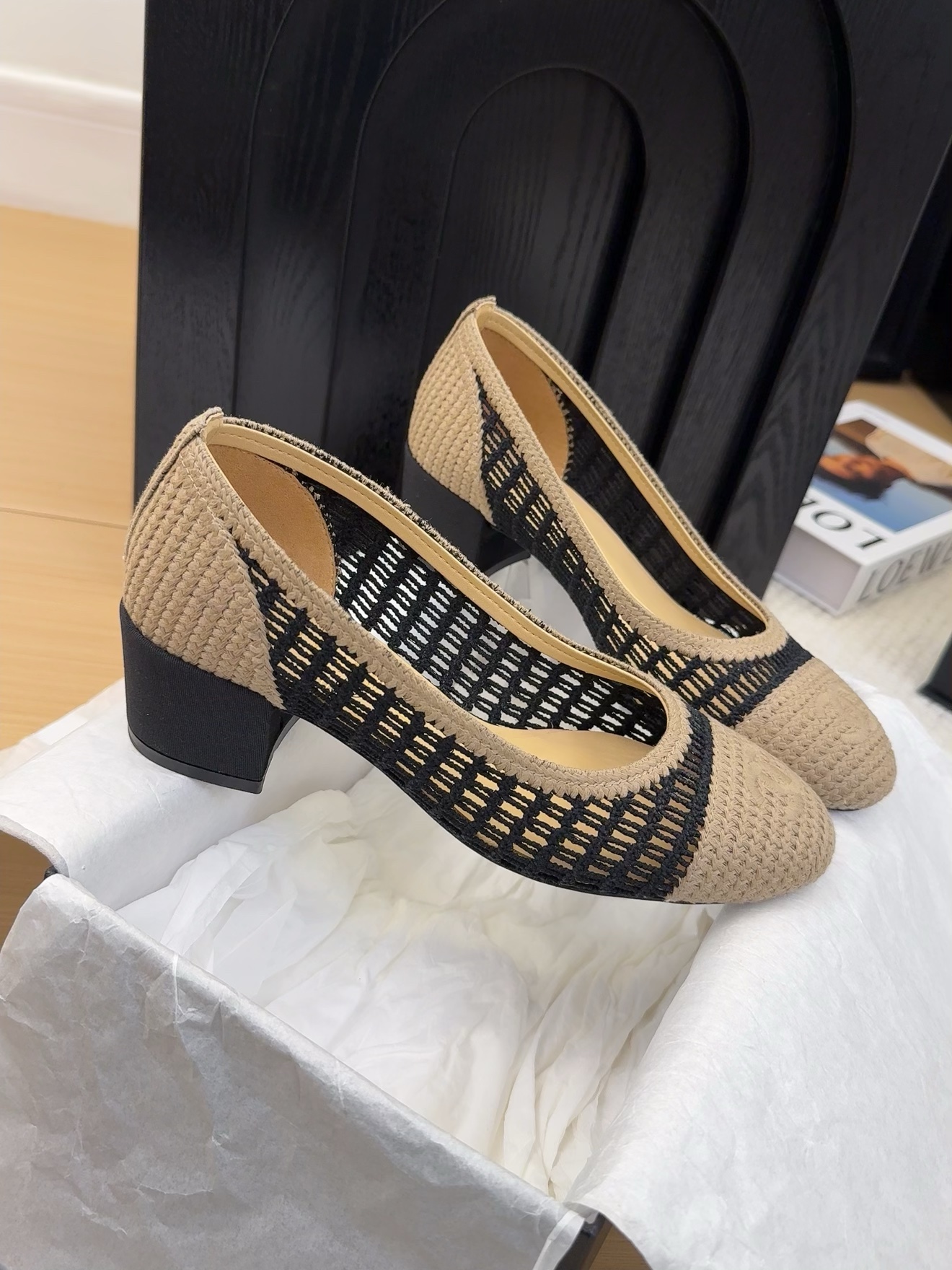 Chanel 25P Woven Ballet Pumps with Block Heel - Elegant & Comfortable 8 i1742387908 9730 0