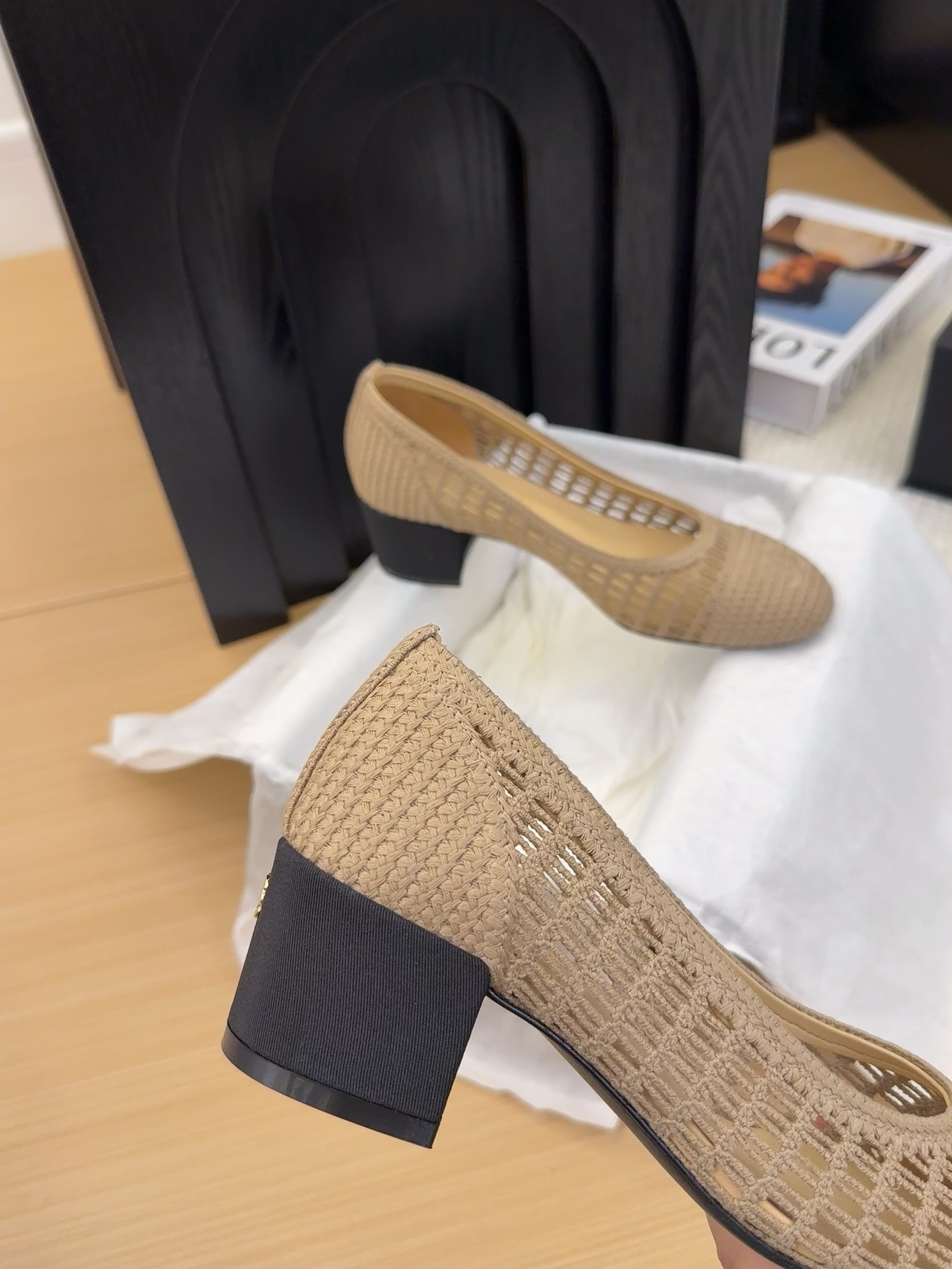 Chanel 25P Woven Ballet Shoes with Block Heel - Elegant and Chill Summer Style 10 i1742388006 510 0