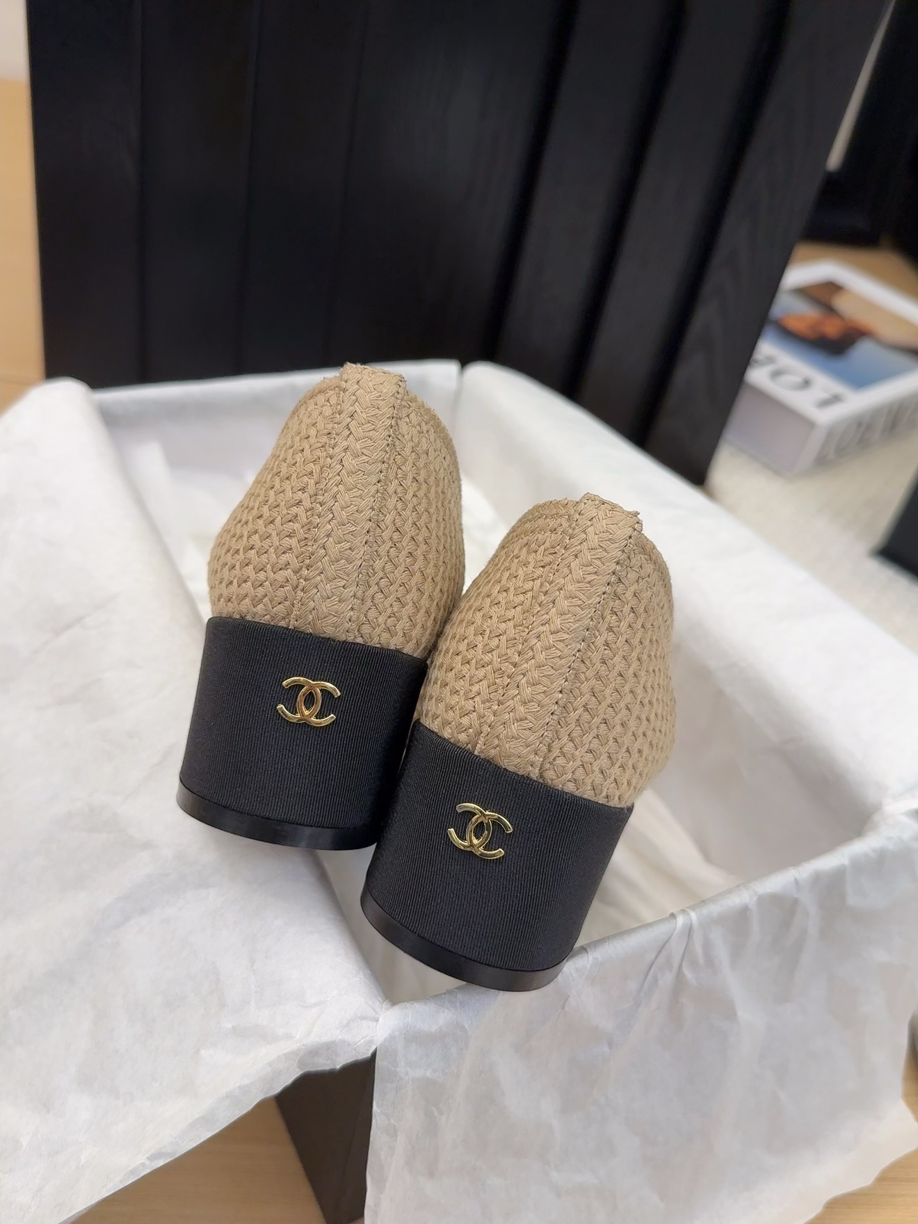 Chanel 25P Woven Ballet Shoes with Block Heel - Elegant and Chill Summer Style 8 i1742388006 6326 0