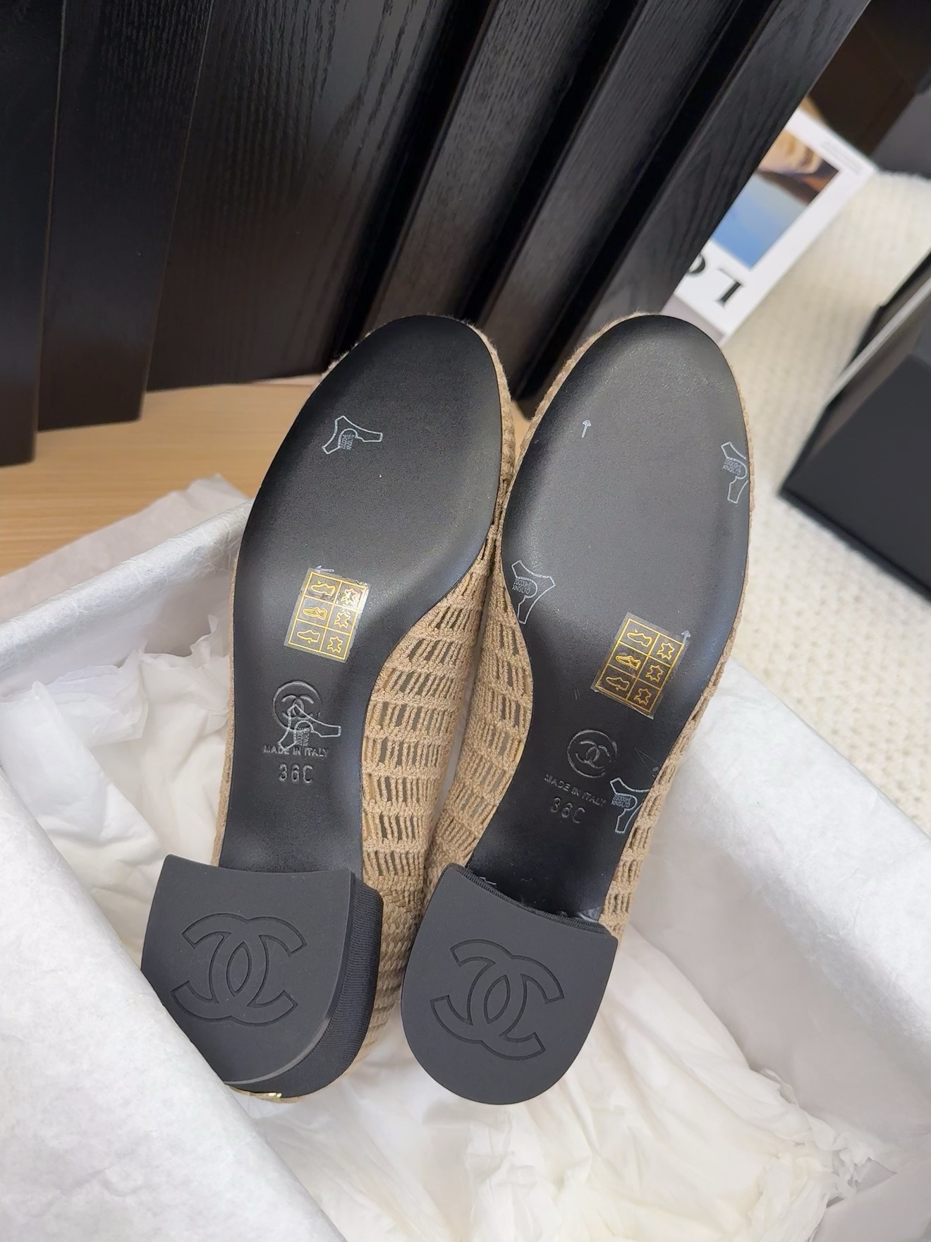 Chanel 25P Woven Ballet Shoes with Block Heel - Elegant and Chill Summer Style 9 i1742388006 6404 0