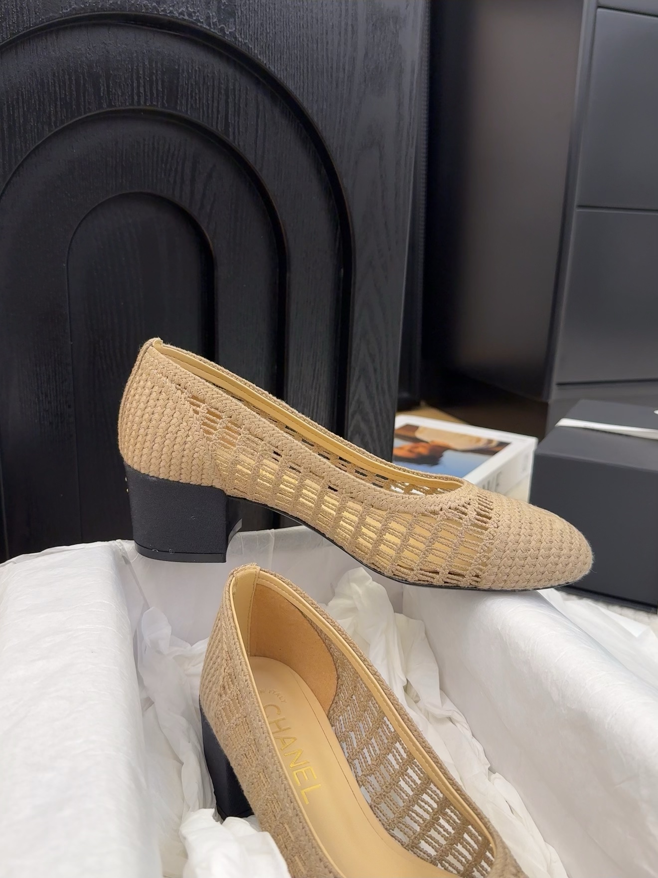 Chanel 25P Woven Ballet Shoes with Block Heel - Elegant and Chill Summer Style 5 i1742388006 7160 0