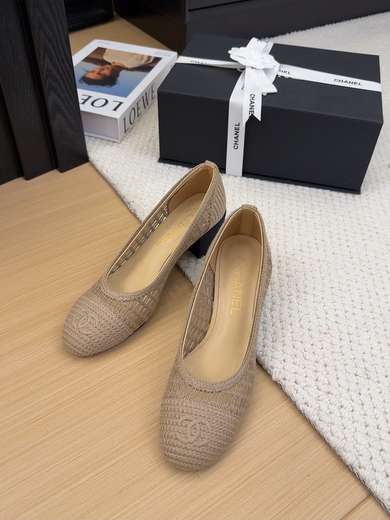 Chanel 25P Woven Ballet Shoes with Block Heel - Elegant and Chill Summer Style 3 i1742388006 9807 0